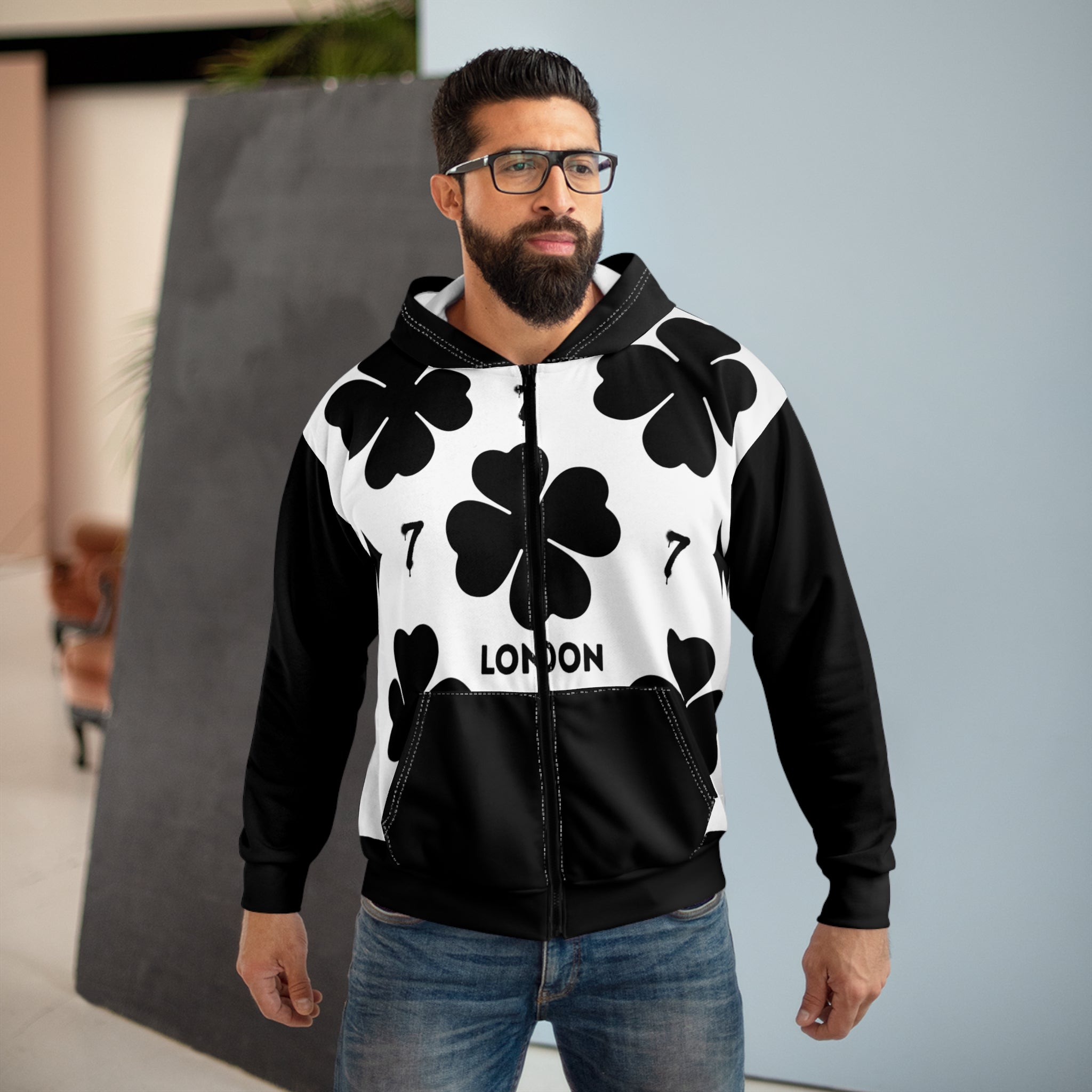 Lucky Clover Zip Hoodie for Trendsetters