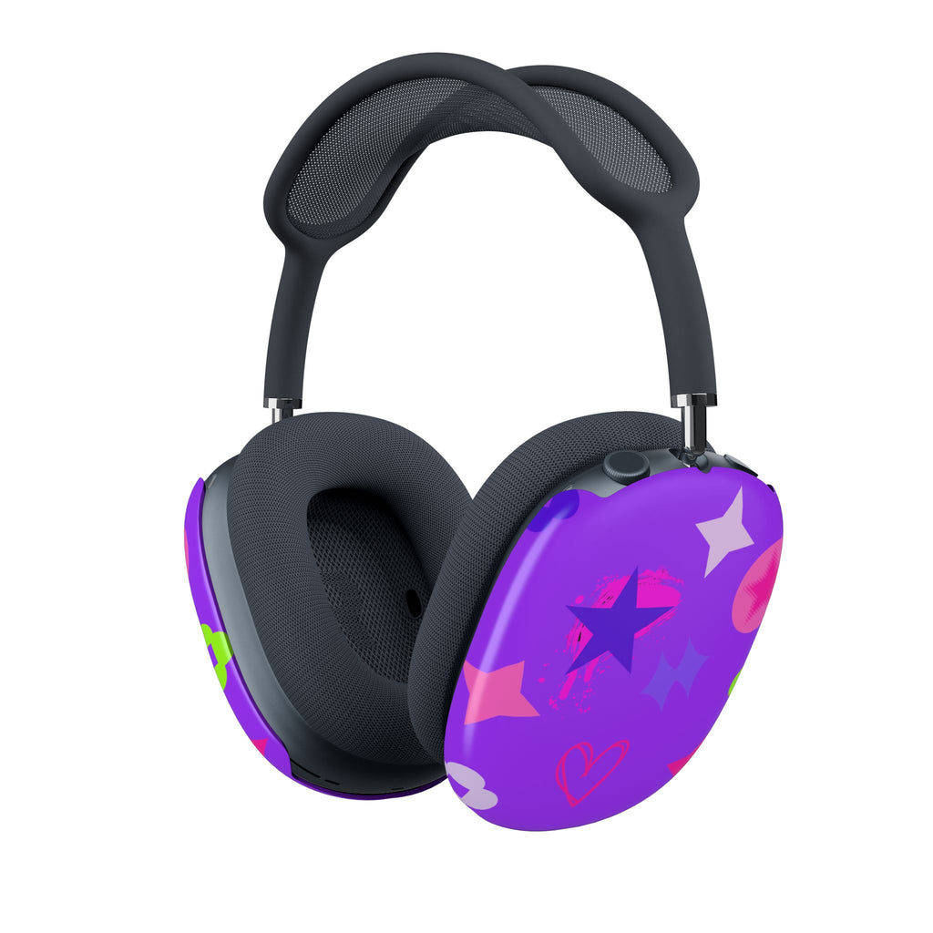 AirPods Max Shell Case — Neon Stars & Hearts Protective Cover