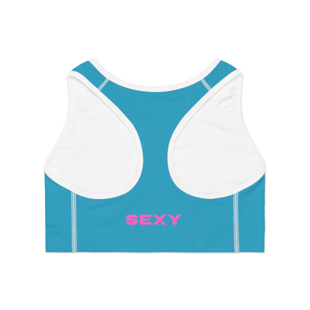 SEXY' Blue Sports Bra — Bold Activewear Crop Top