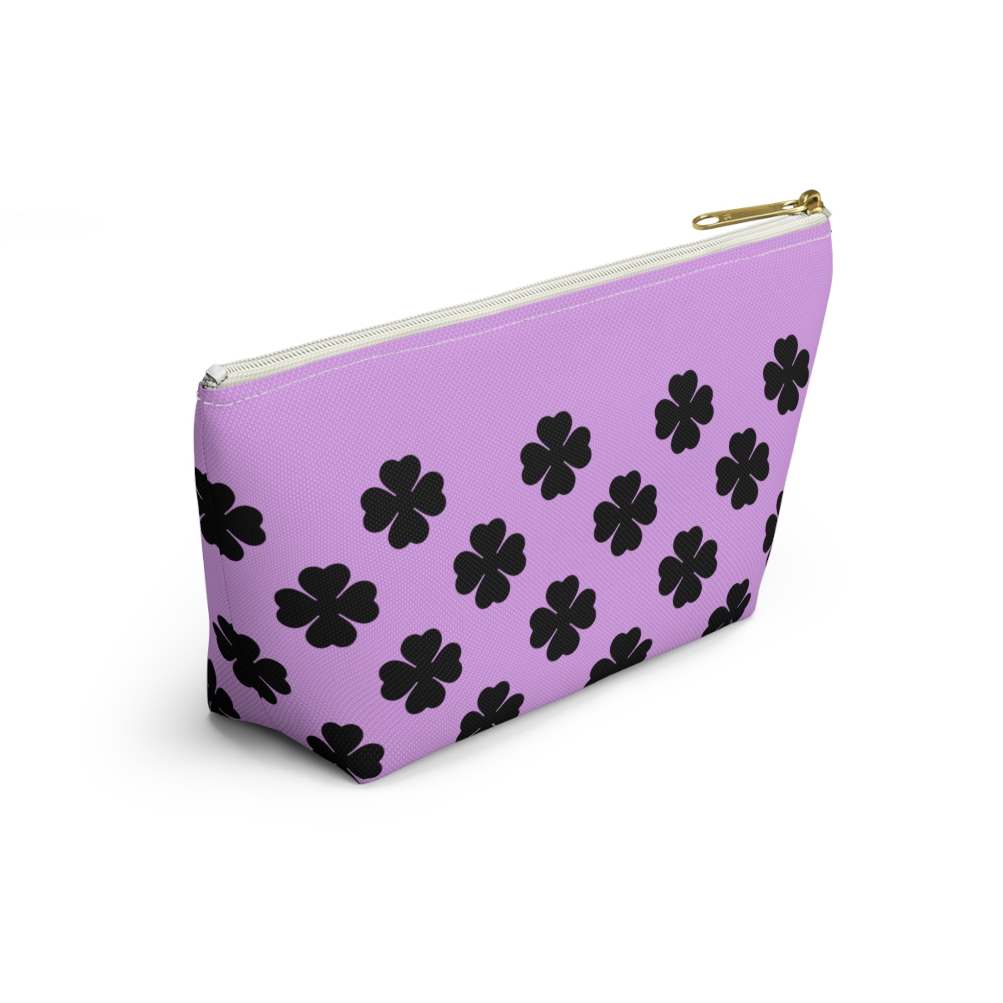 Black Clover Pattern Accessory Makeup & Travel Organizer Purple