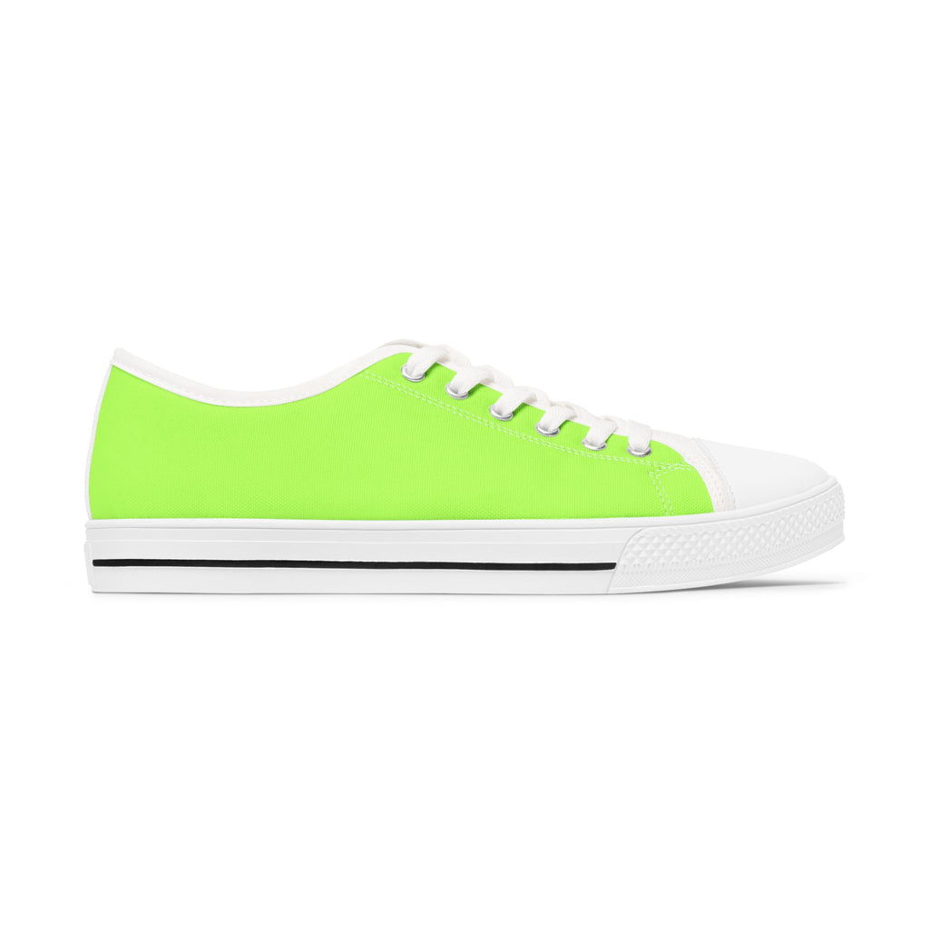 Low Top Sneakers — Women's Casual Lace-Up Shoes Lime Green