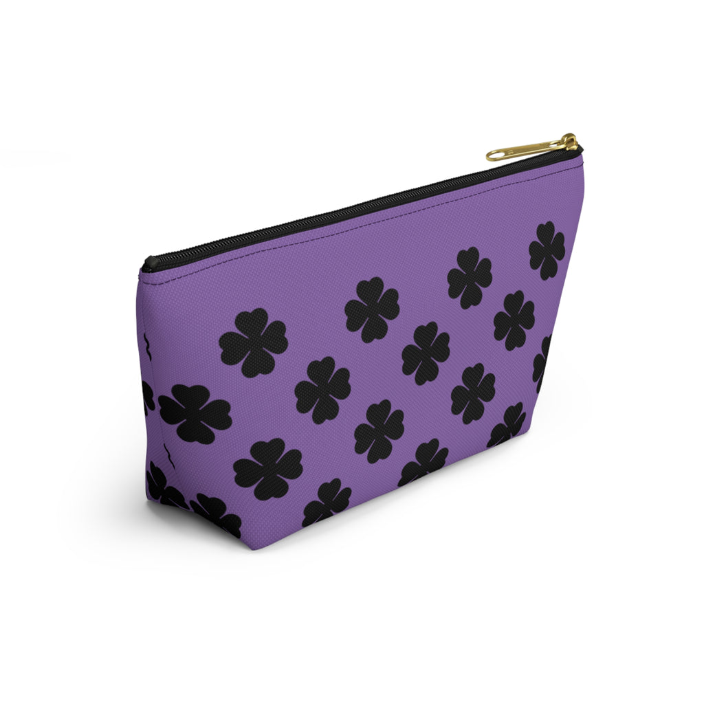 Purple Clover Pattern Accessory Makeup & Travel Organizer
