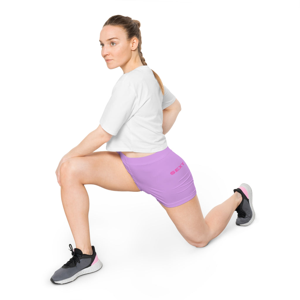 Women Black Sport Shorts Lite Purple