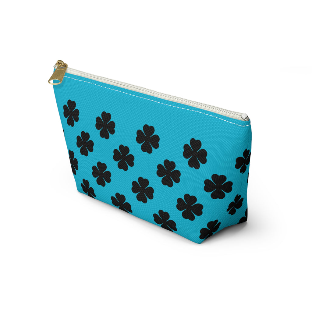 Black Clover Pattern Accessory Makeup & Travel Organizer Ocean Blue