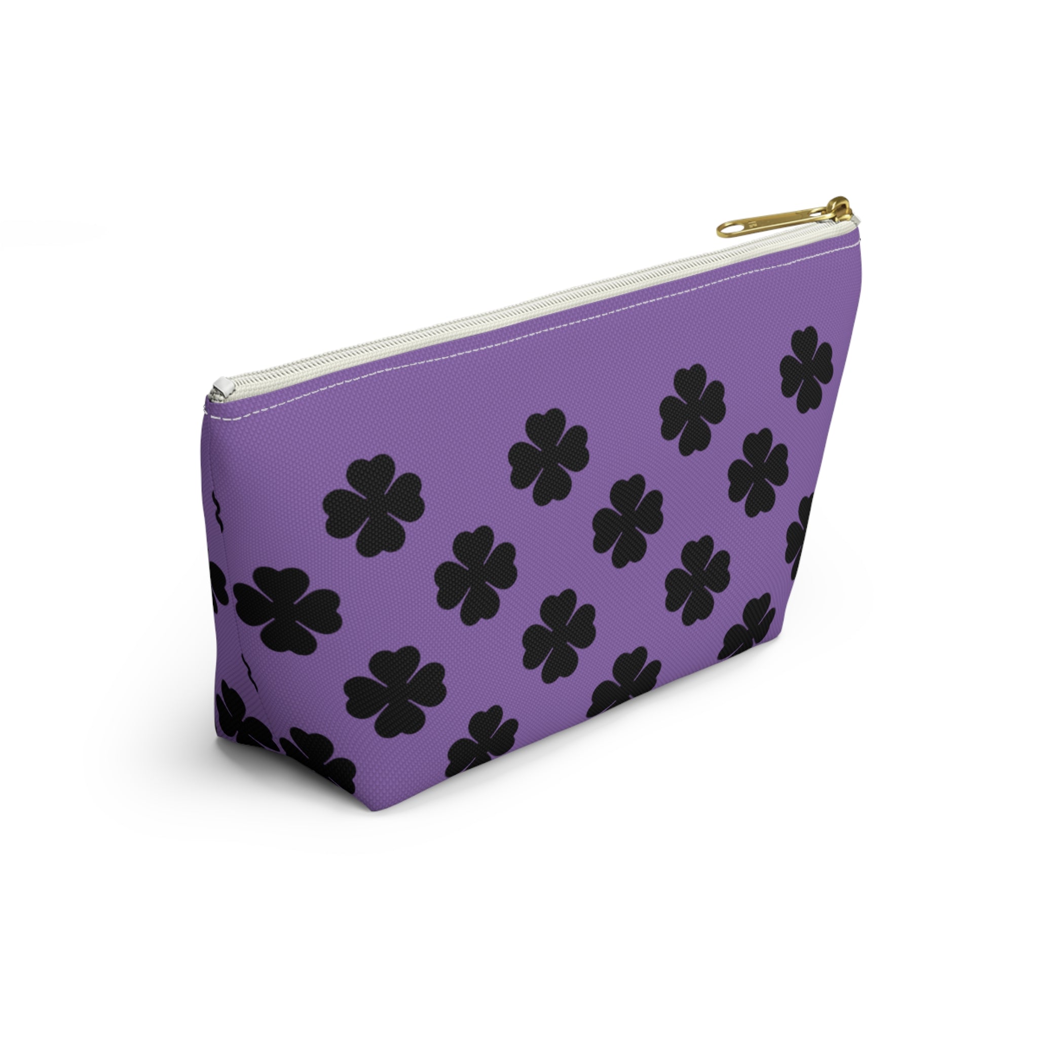 Purple Clover Pattern Accessory Makeup & Travel Organizer