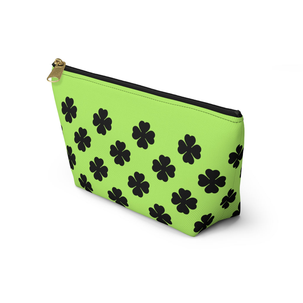 Black Clover Pattern Accessory Makeup & Travel Organizer Lime Green