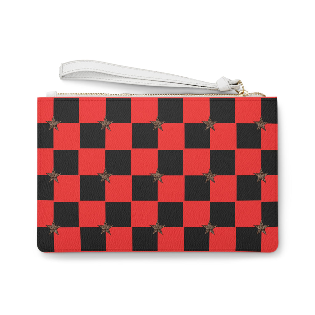 Red and Black Checker Small Bag with Stars