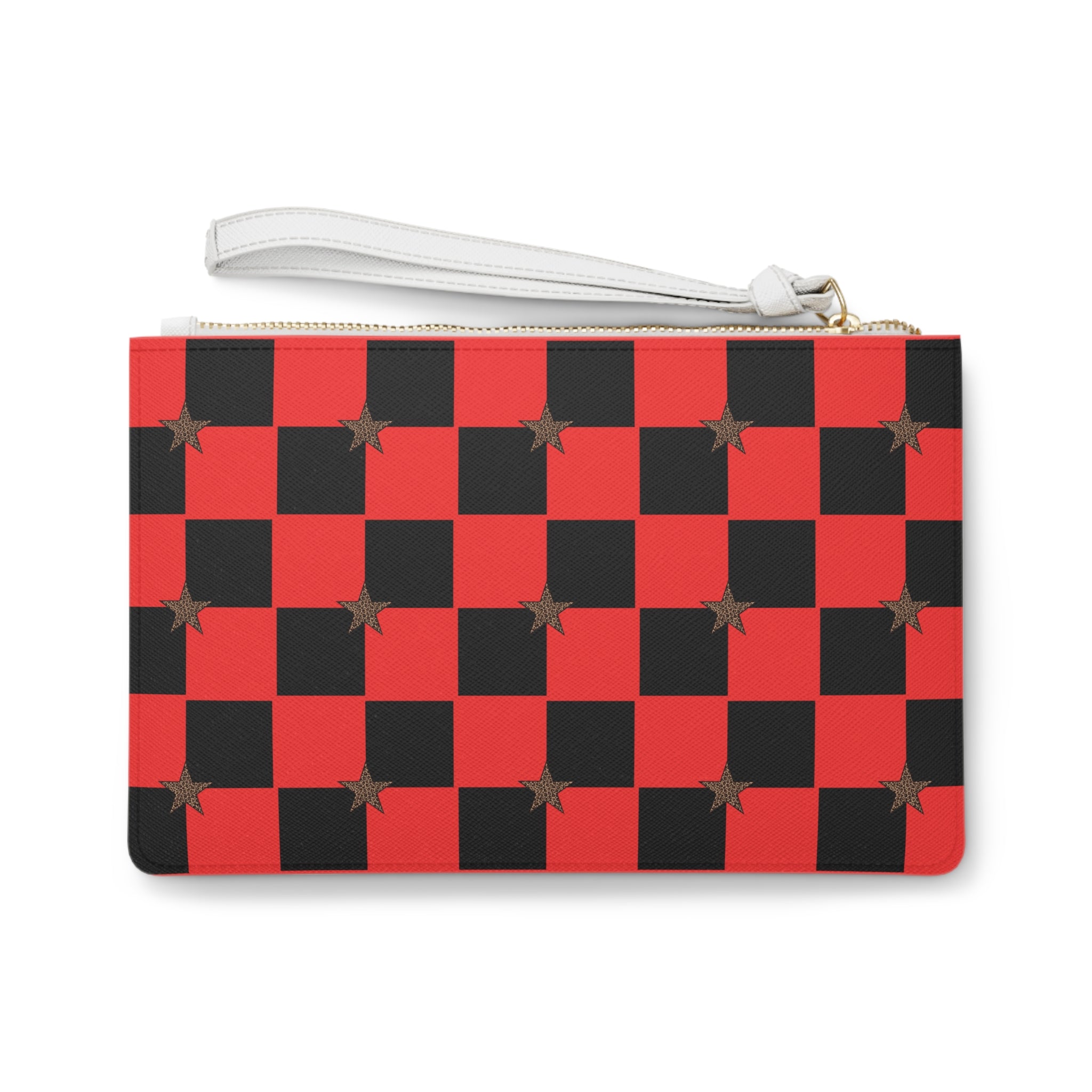 Red and Black Checker Small Bag with Stars