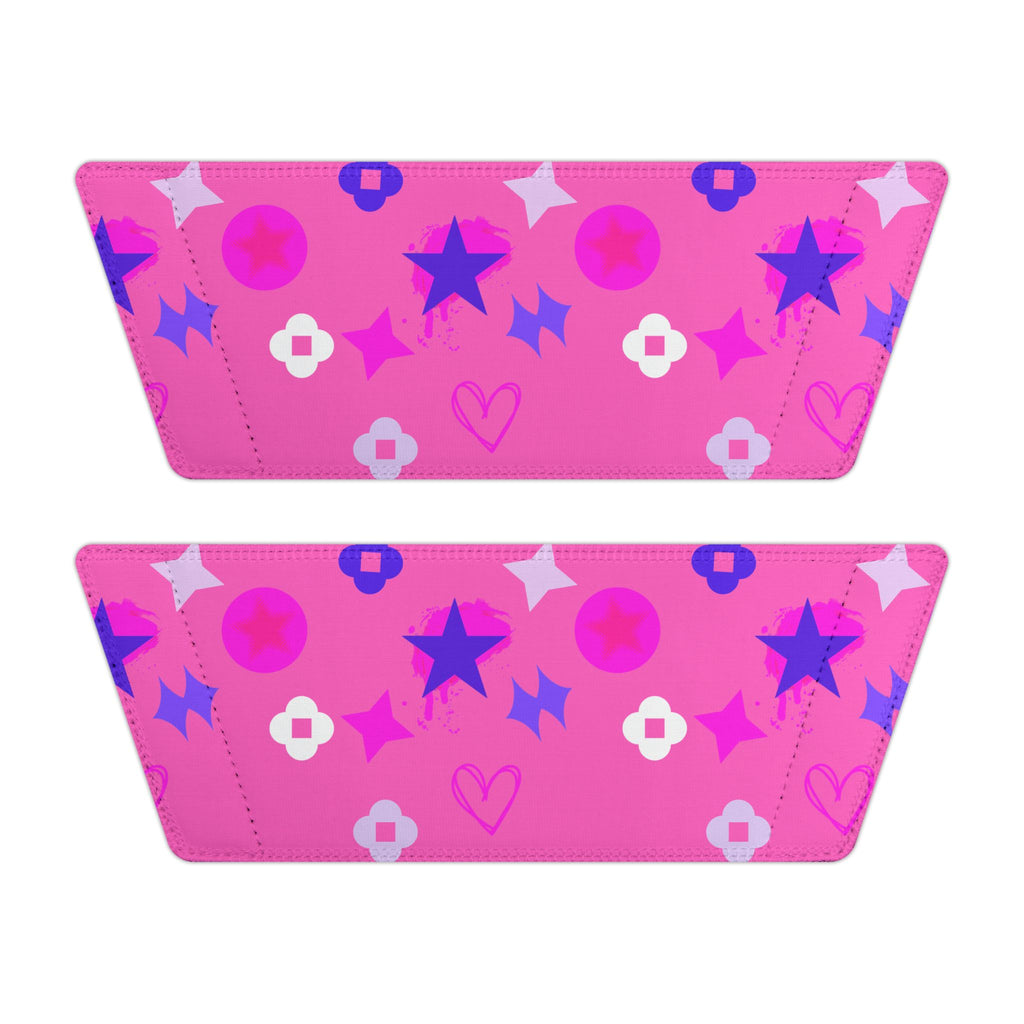 Women's Pink Star & Floral Slide Sandals – Removable Strap Casual Pool Slides