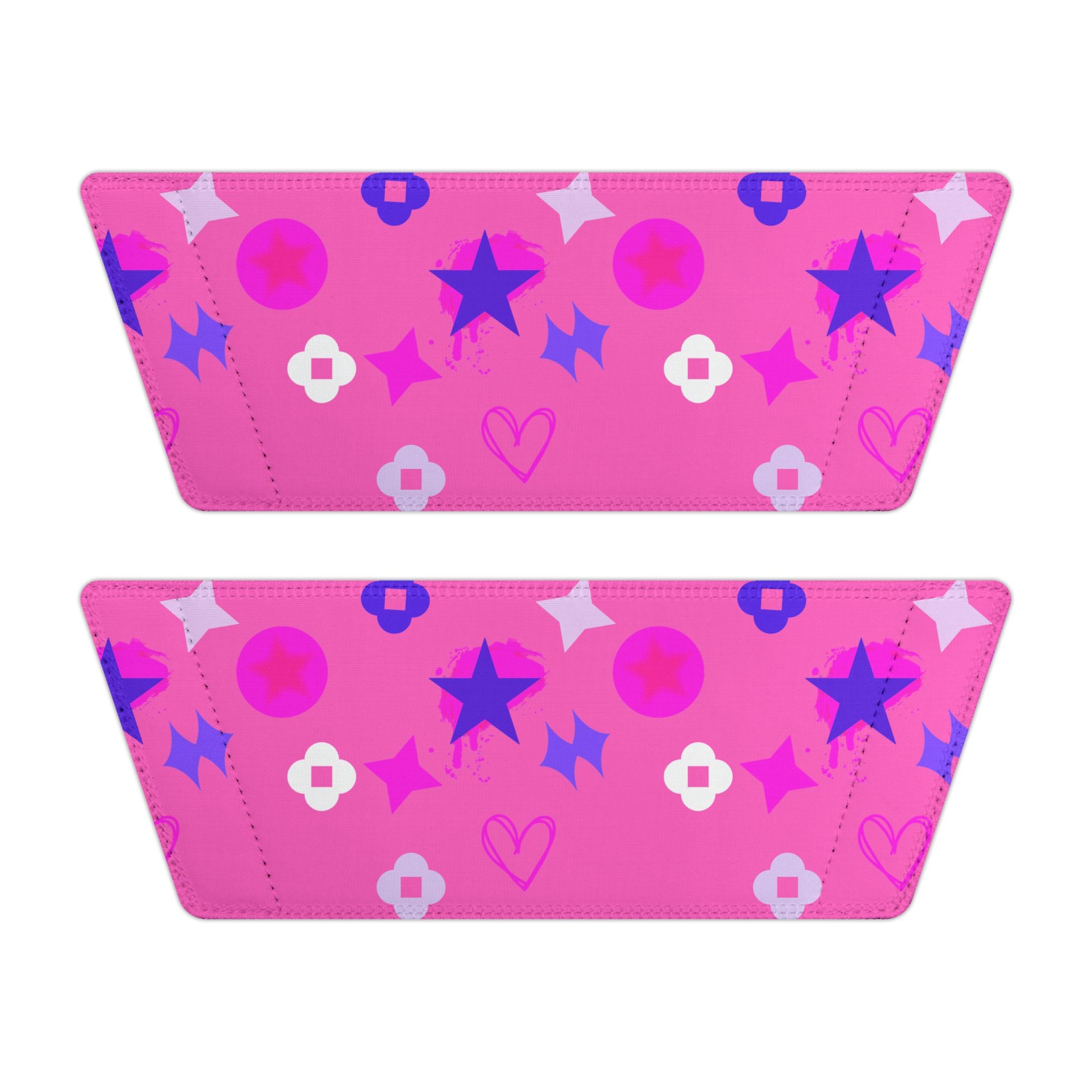 Women's Pink Star & Floral Slide Sandals – Removable Strap Casual Pool Slides