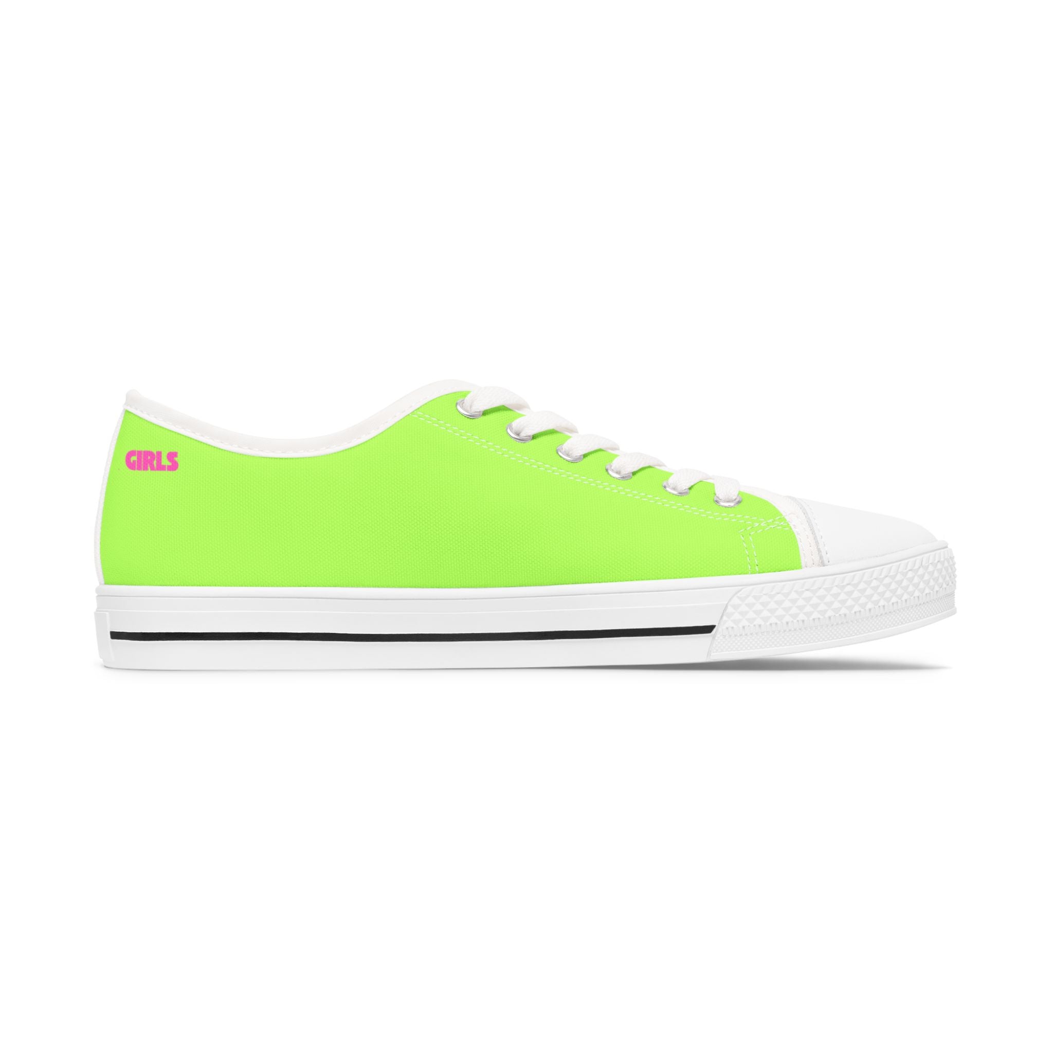 Low Top Sneakers — Women's Casual Lace-Up Shoes Lime Green