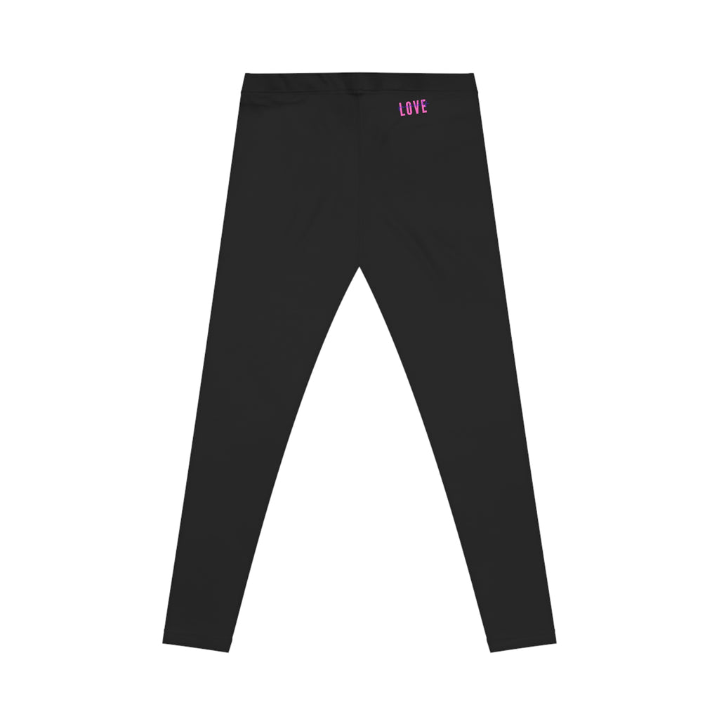 Women's Black 'LOVE' Casual Leggings — Comfortable Everyday Yoga & Lounge Pants