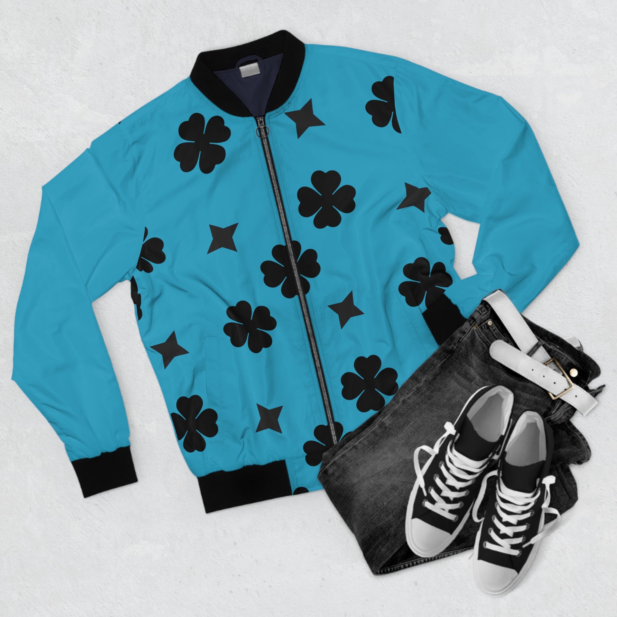 Men Black Lucky On Top Corso Blue Jacket