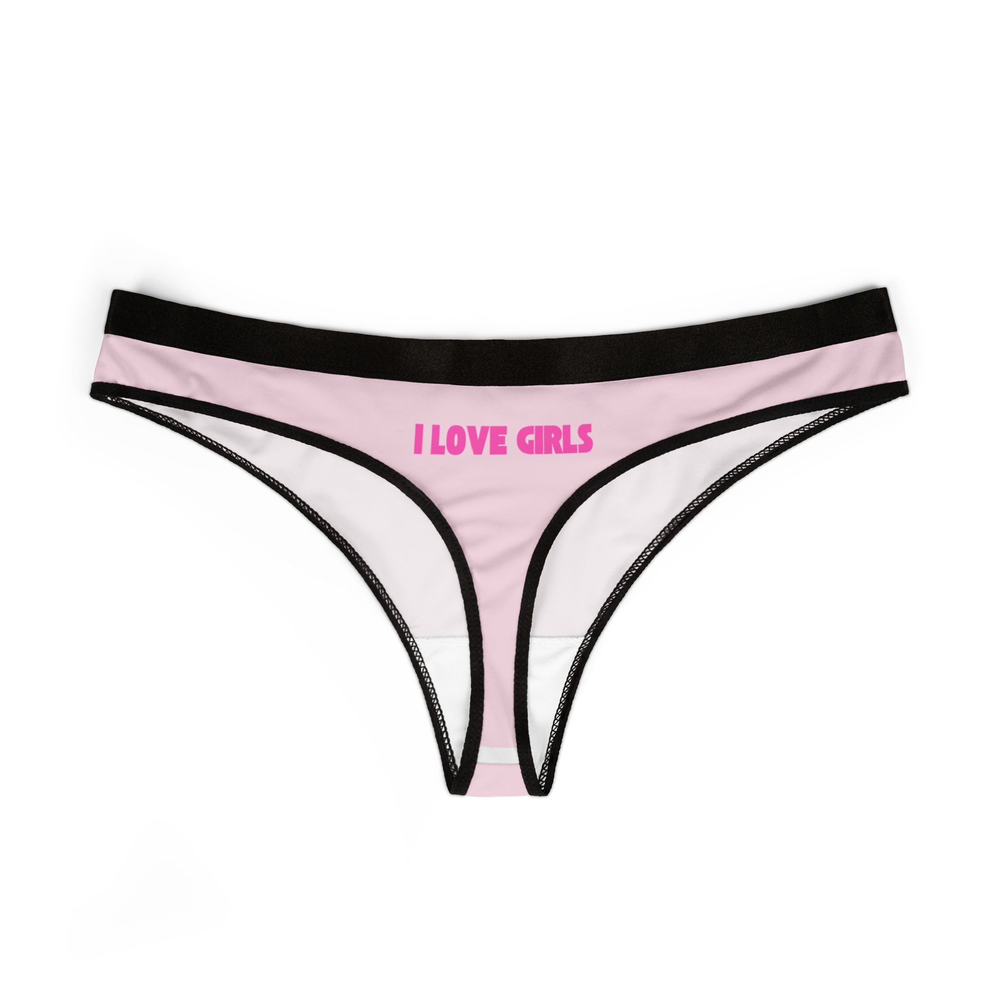 Lilac 'GIRLS' Women's Thong – Comfortable Pink  All-Over