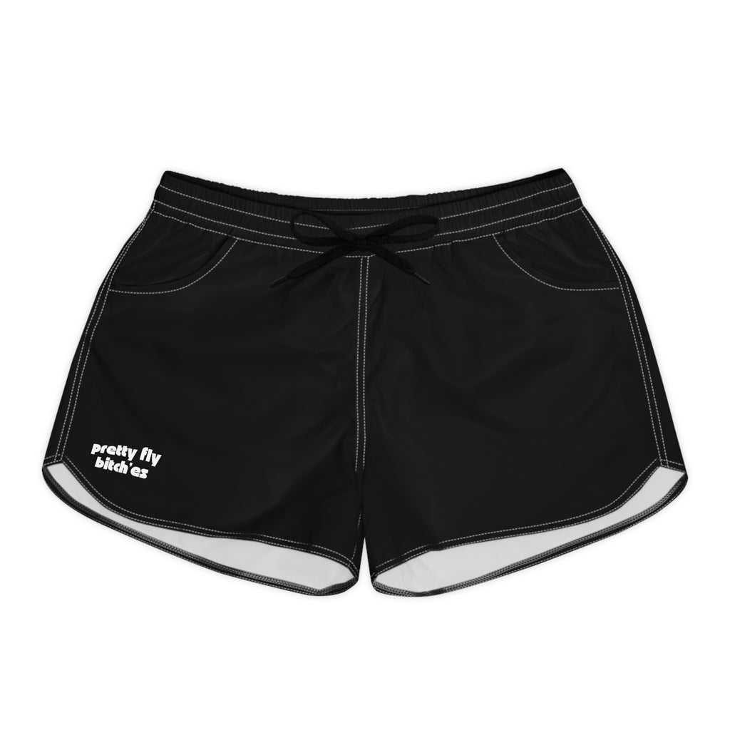 Women's Casual Shorts - 'Pretty Fly' Minimal Graphic Lounge Shorts Black