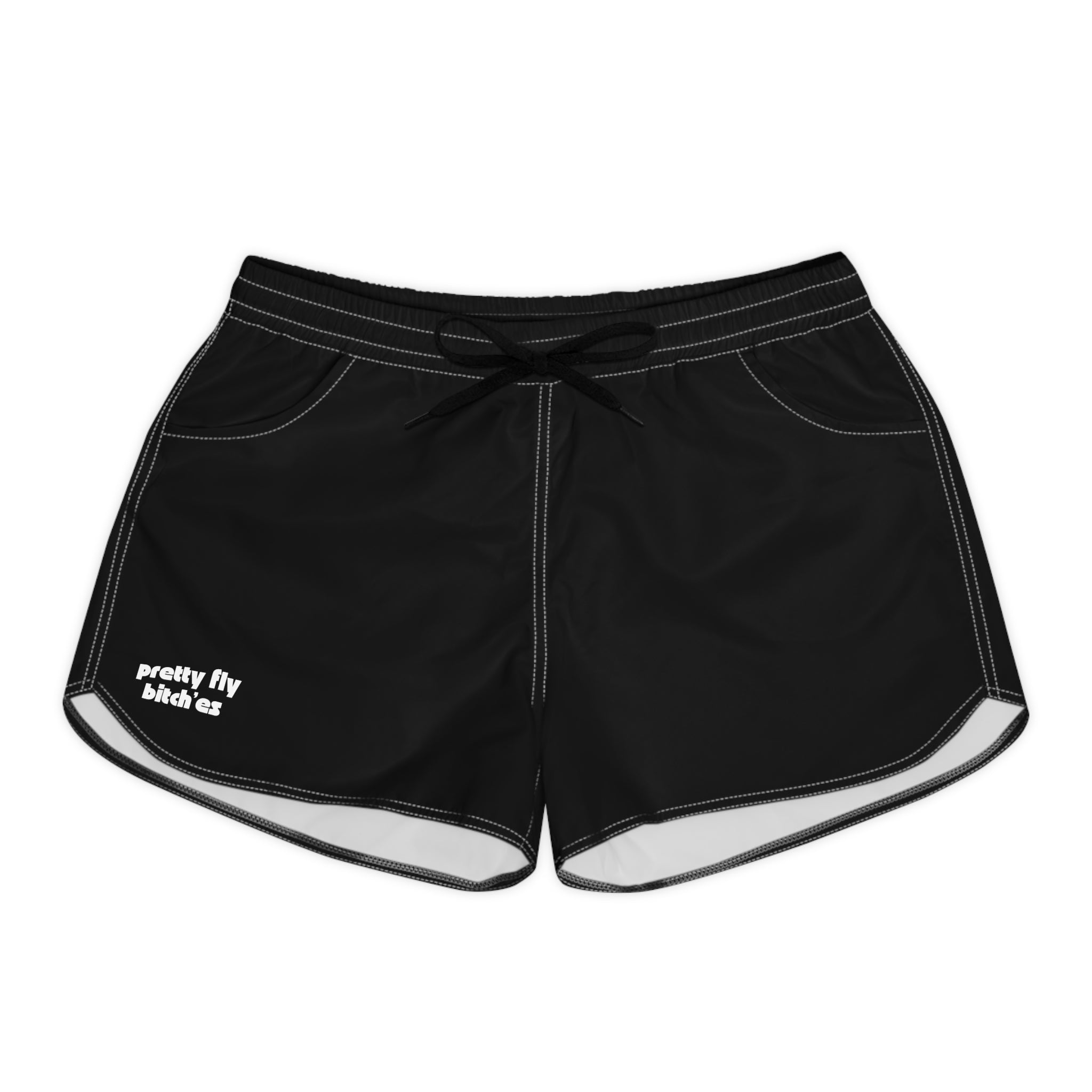 Women's Casual Shorts - 'Pretty Fly' Minimal Graphic Lounge Shorts Black