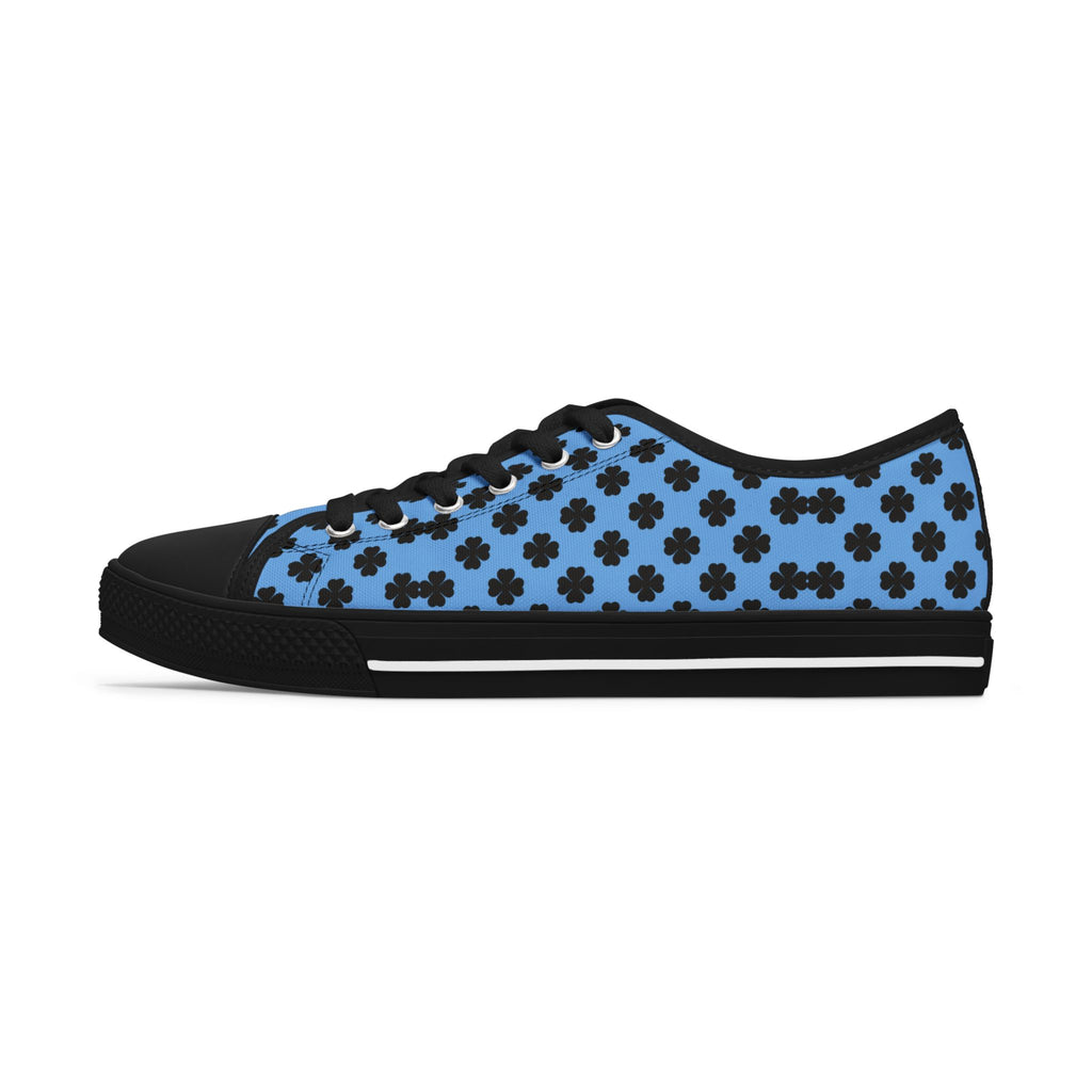 Low Top Sneakers — Blue Pattern Casual Shoes
