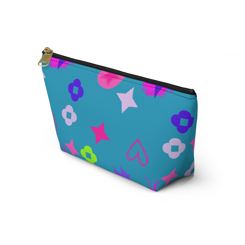 Star & Blue Accessory Pouch — Pink & Purple Makeup Bag