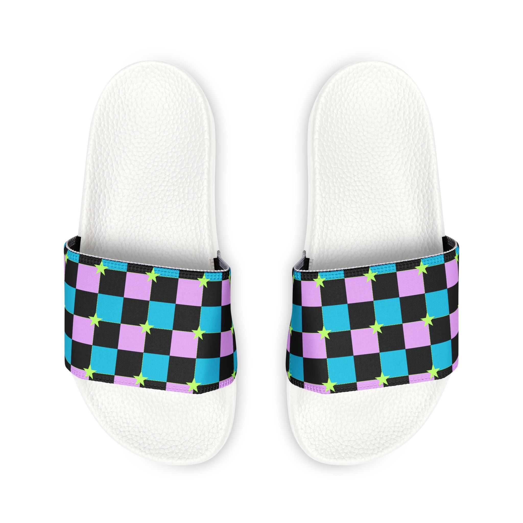 Men's Checkerboard Pattern Sandals Pick Blue