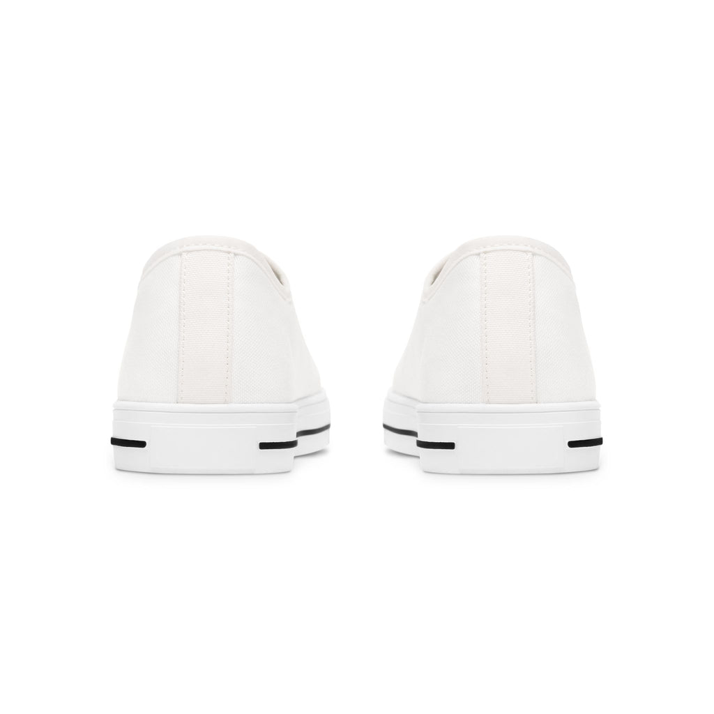 White Low Top Sneakers — Black "SEXY" Embroidered Casual Shoes