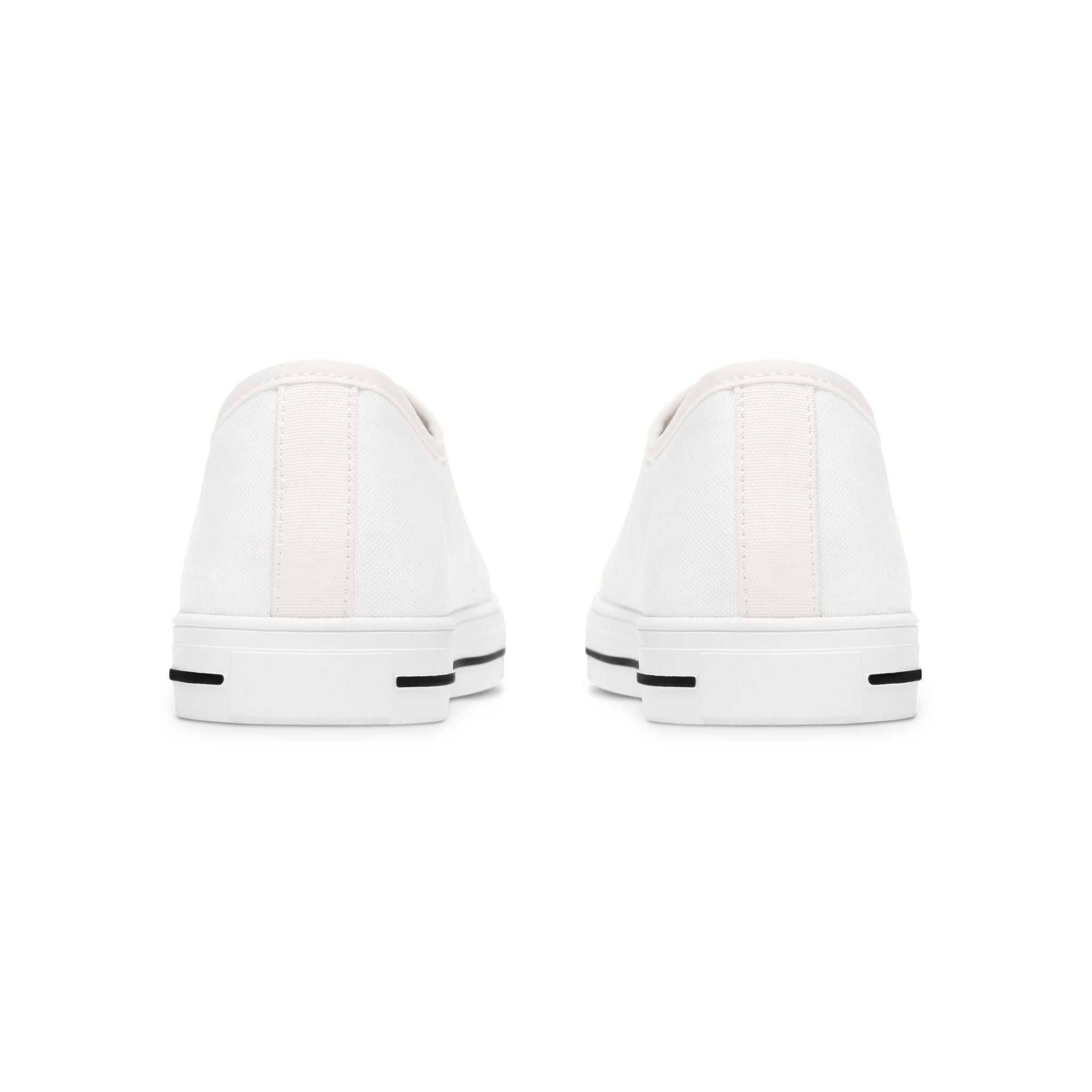 White Low Top Sneakers — Black "SEXY" Embroidered Casual Shoes
