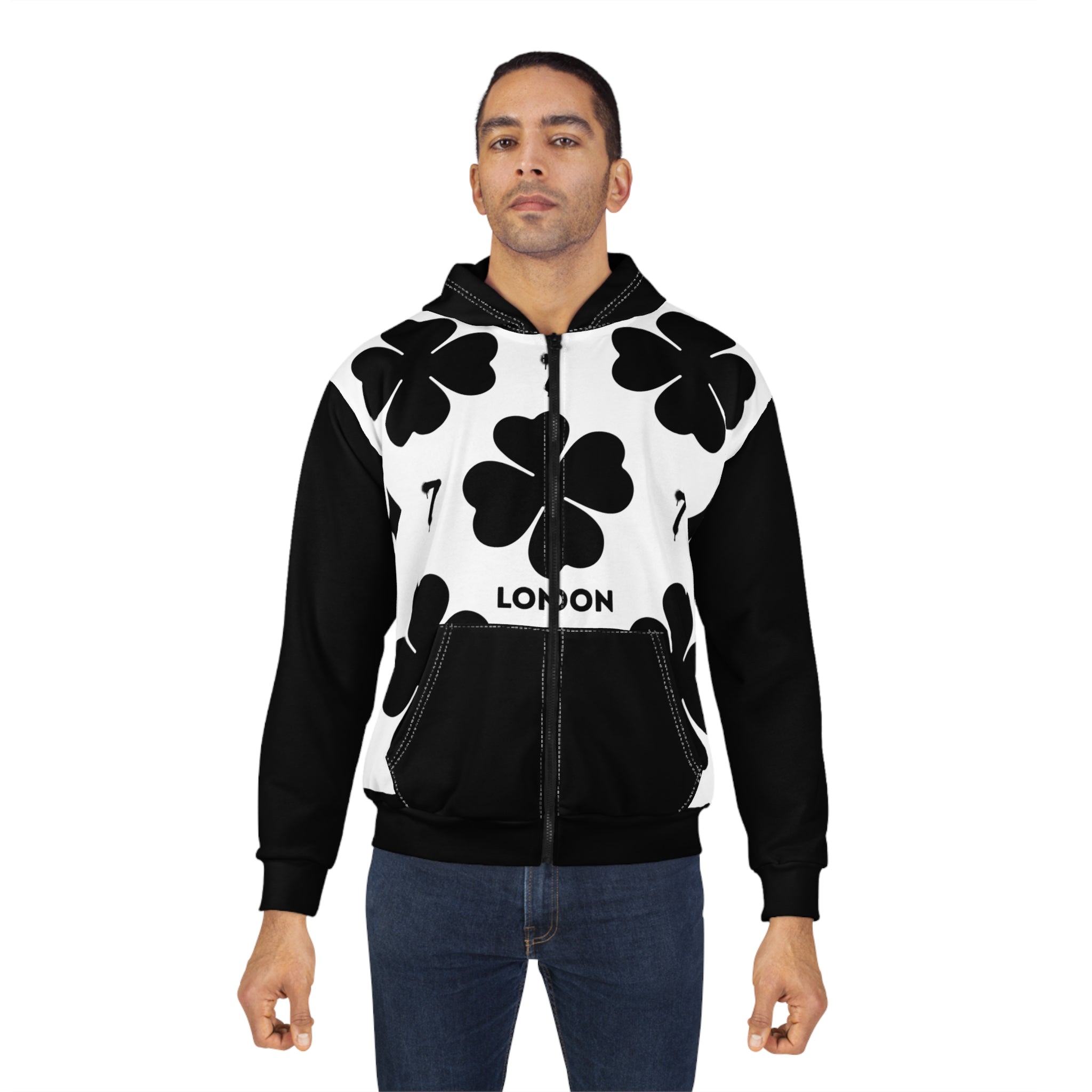 Lucky Clover Zip Hoodie for Trendsetters