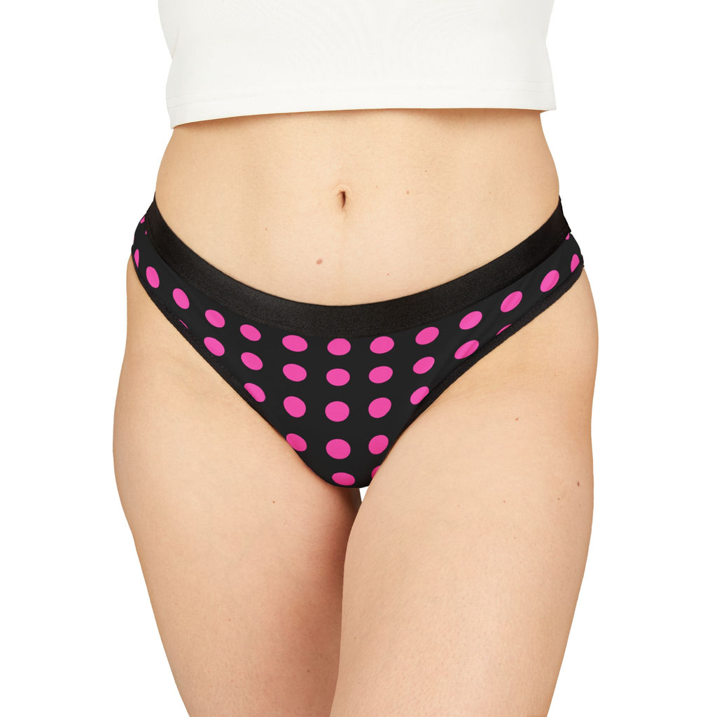 Girls Pink Love Thong Black  — Women's Cheeky Bikini Underwear Black