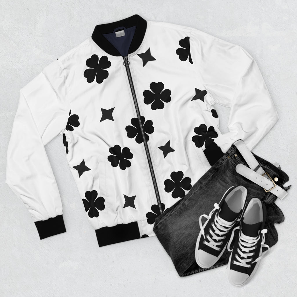 Men Black Lucky On Top Jacket White