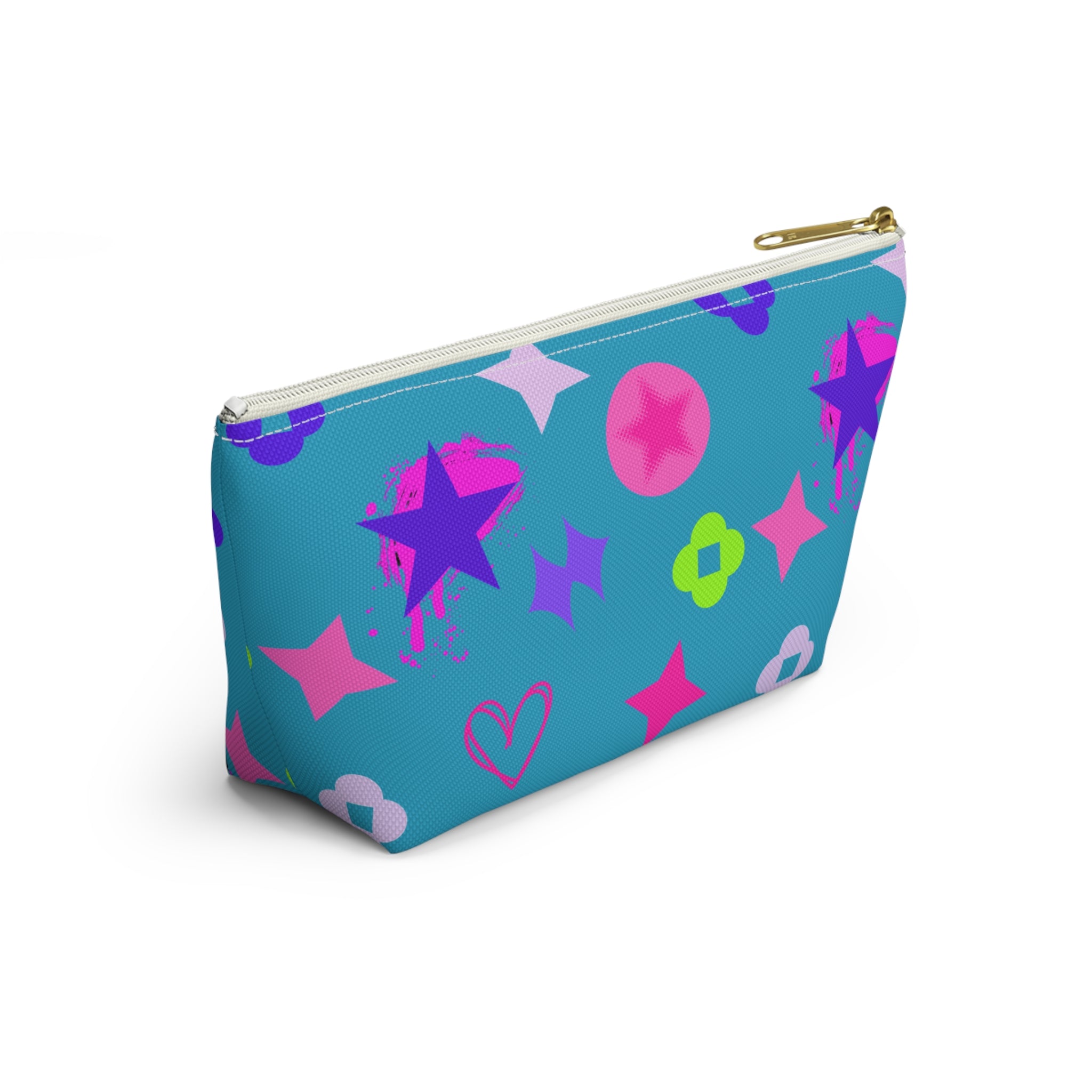 Star & Blue Accessory Pouch — Pink & Purple Makeup Bag