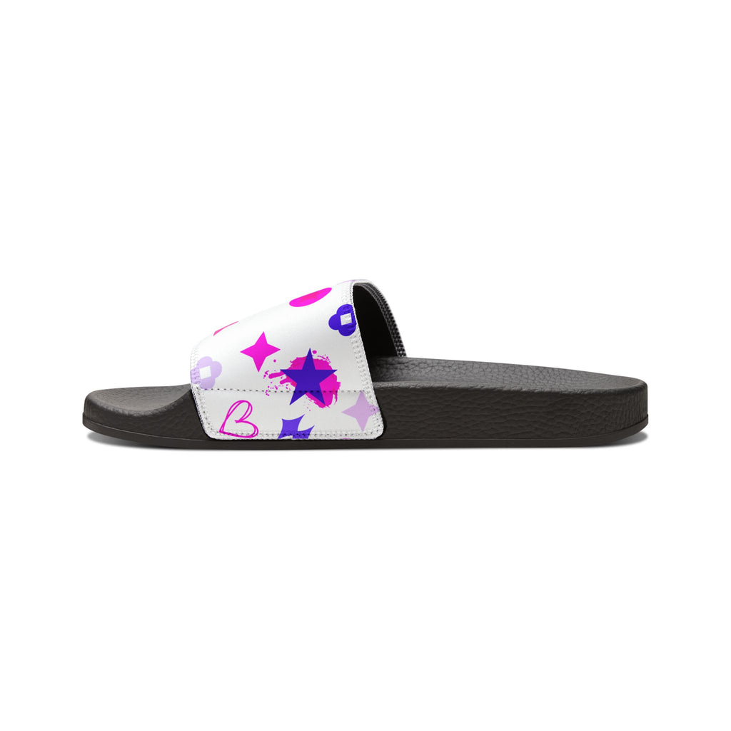 Copy of Women Slide Sandals —   Removable- White Striped Strap Slides