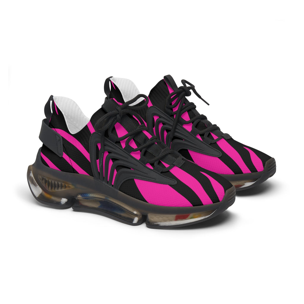 Pink Stylish Women's Mesh Sneakers – Bold Pink Stripes