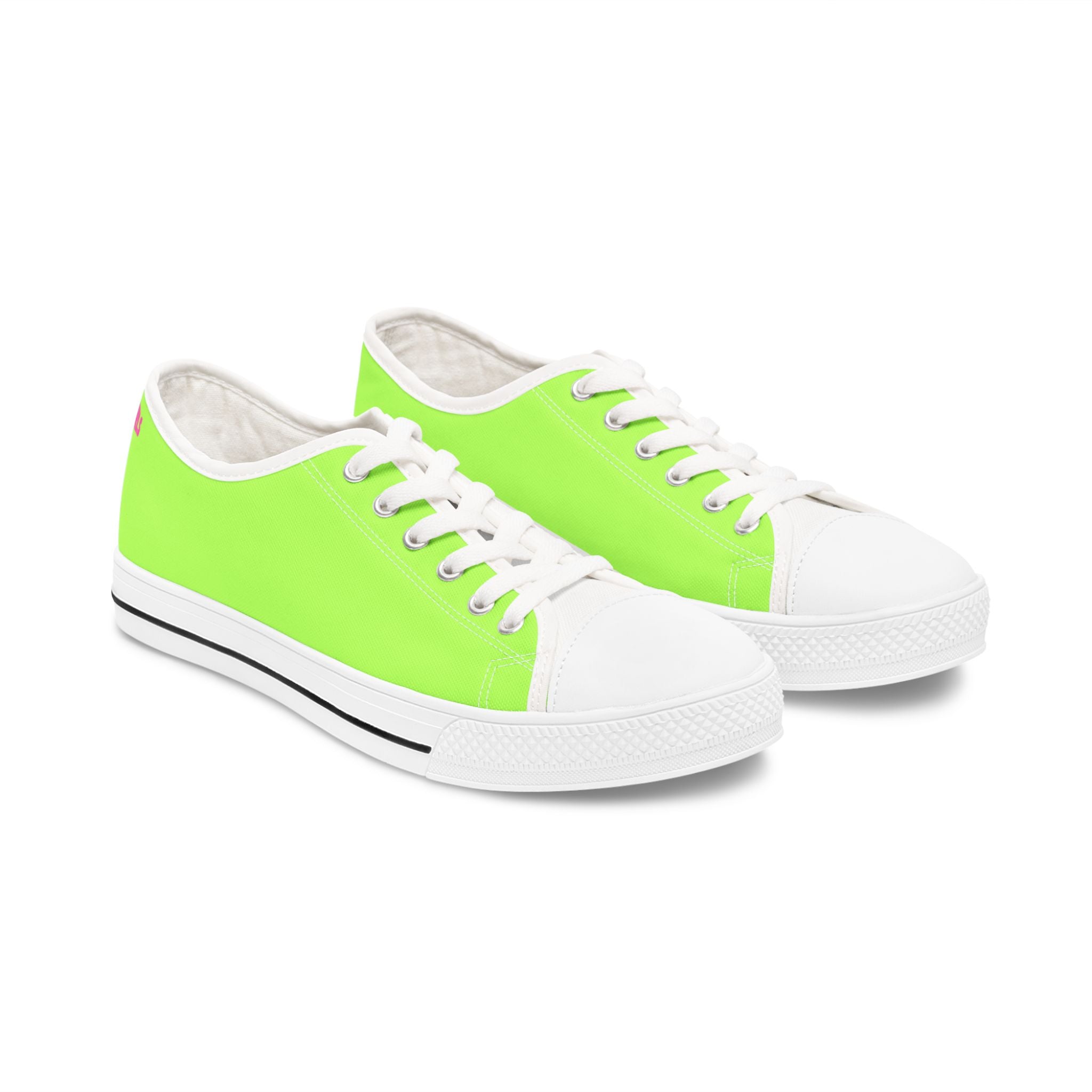 Low Top Sneakers — Women's Casual Lace-Up Shoes Lime Green