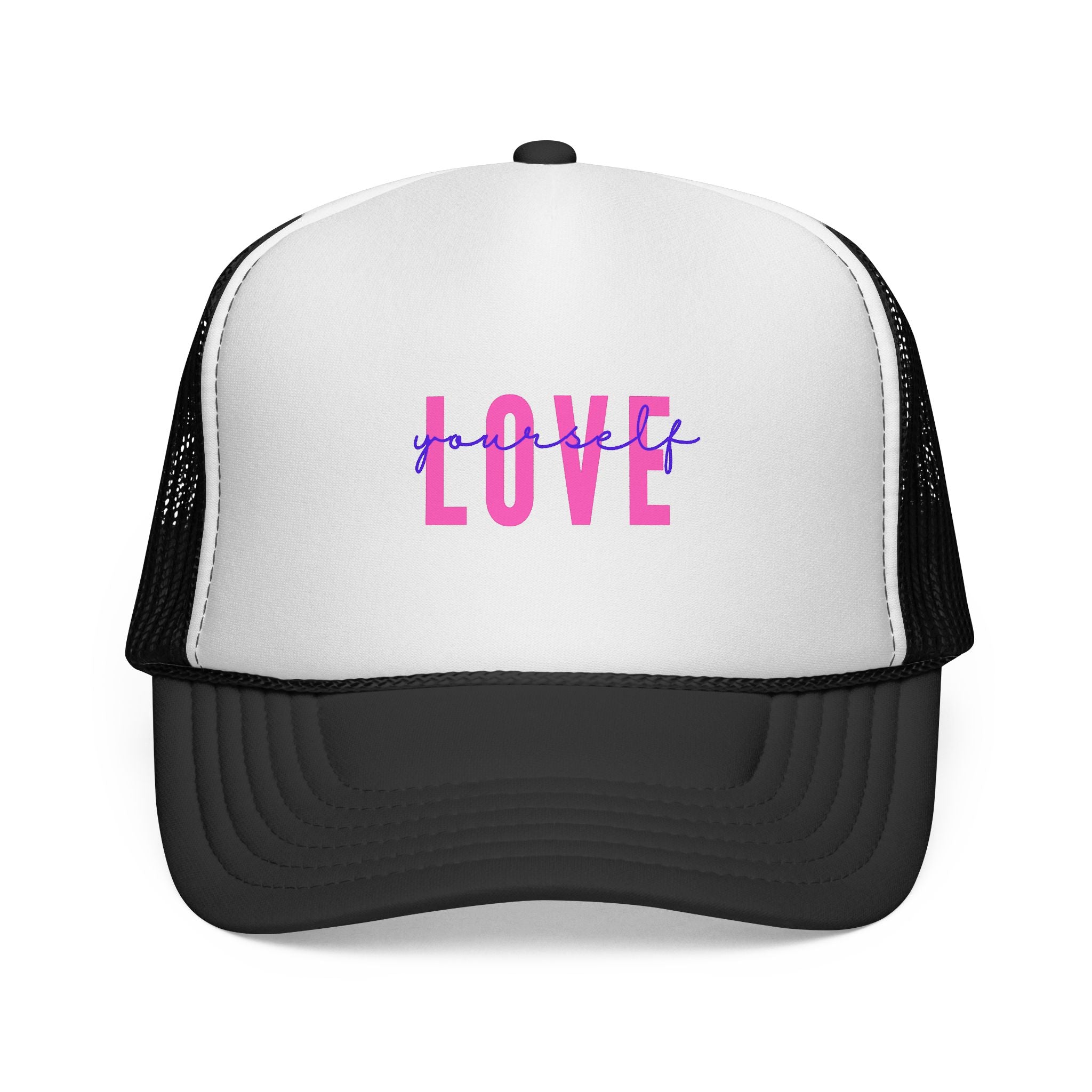 LOVE Trucker Cap — Pink & Retro Script Mesh Hat