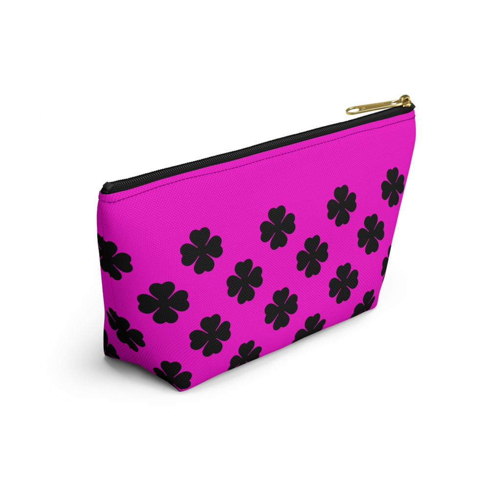 Black Clover Pattern Accessory Makeup & Travel Organizer Pink