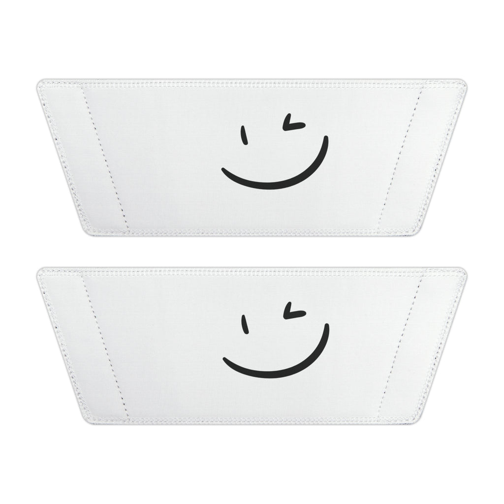 Women Smiley Slide Sandals —  Removable- White Striped Strap Slides