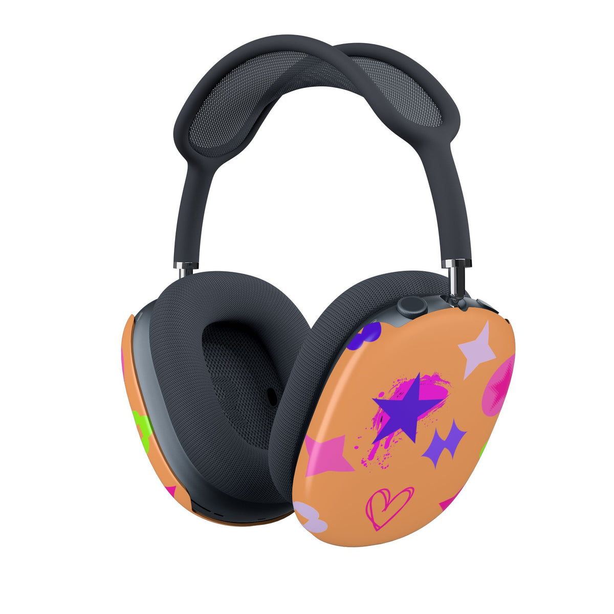Copy of AirPods Max Shell Case — Neon Stars & Hearts Protective Ograne Cover