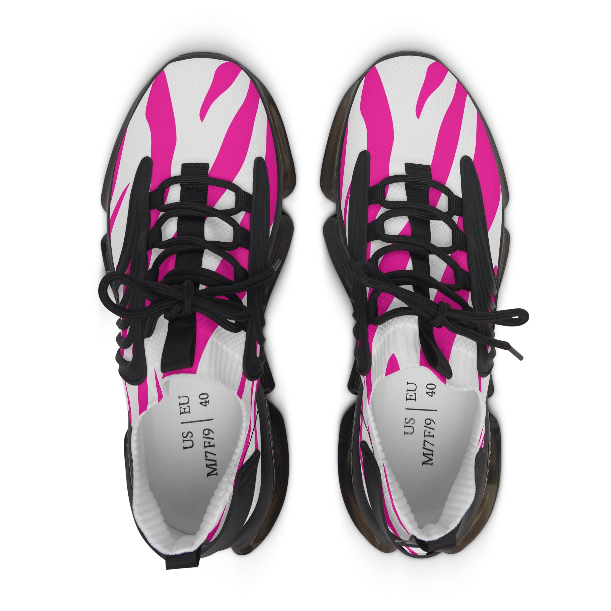 Stylish Women's Mesh Sneakers – Bold Pink Stripes