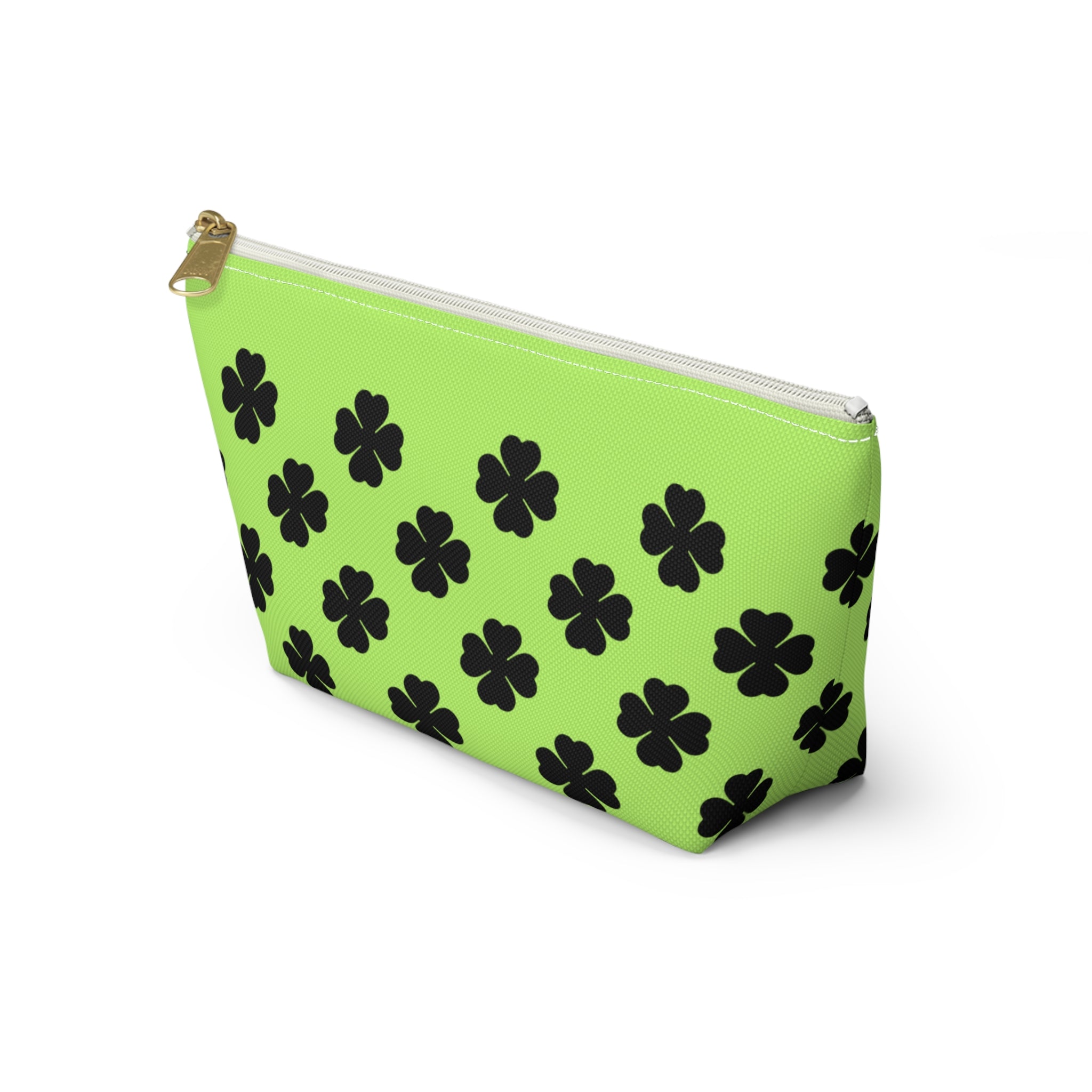 Black Clover Pattern Accessory Makeup & Travel Organizer Lime Green