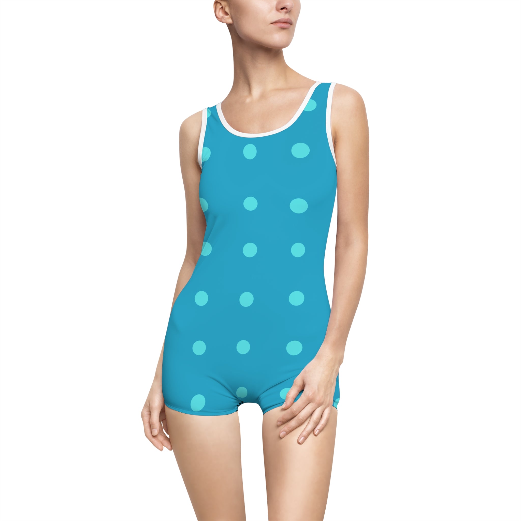 Vintage Lite BlueOne-Piece Swimsuit — Retro