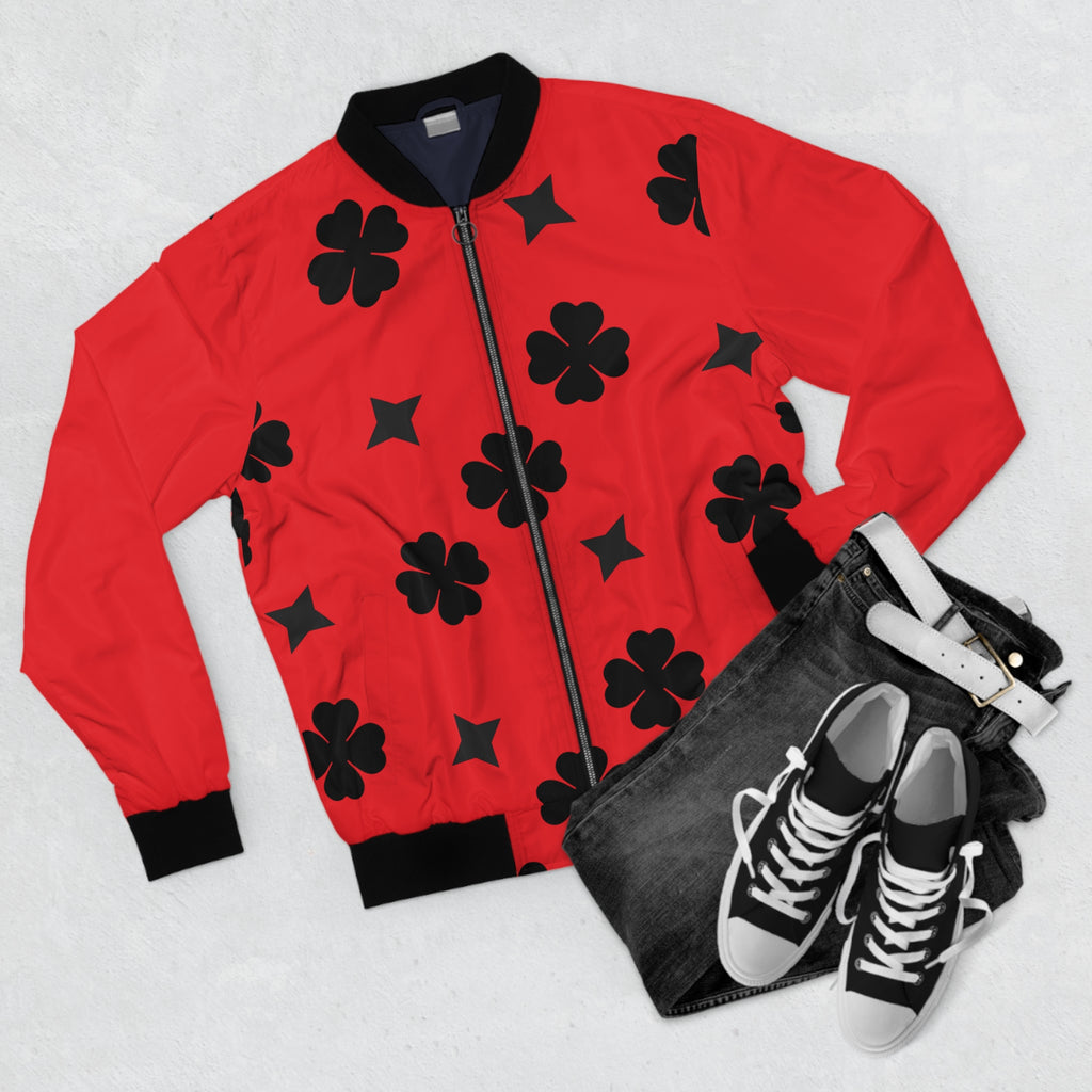 Men Black Lucky On Top Red Jacket
