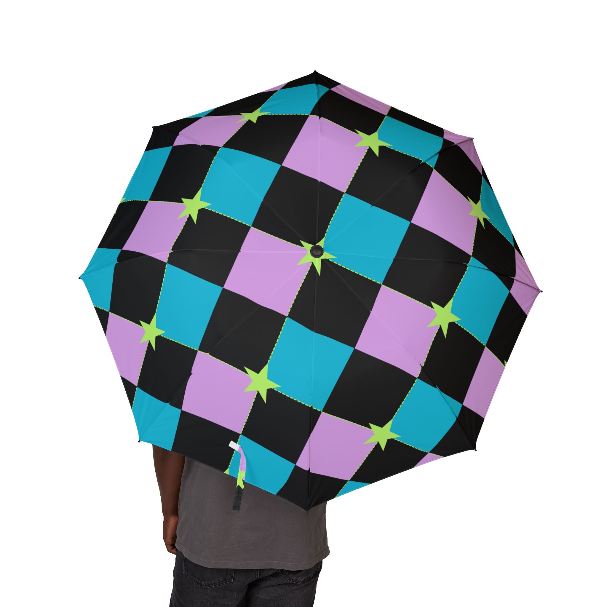 Colorful Foldable Umbrella with Star Pattern