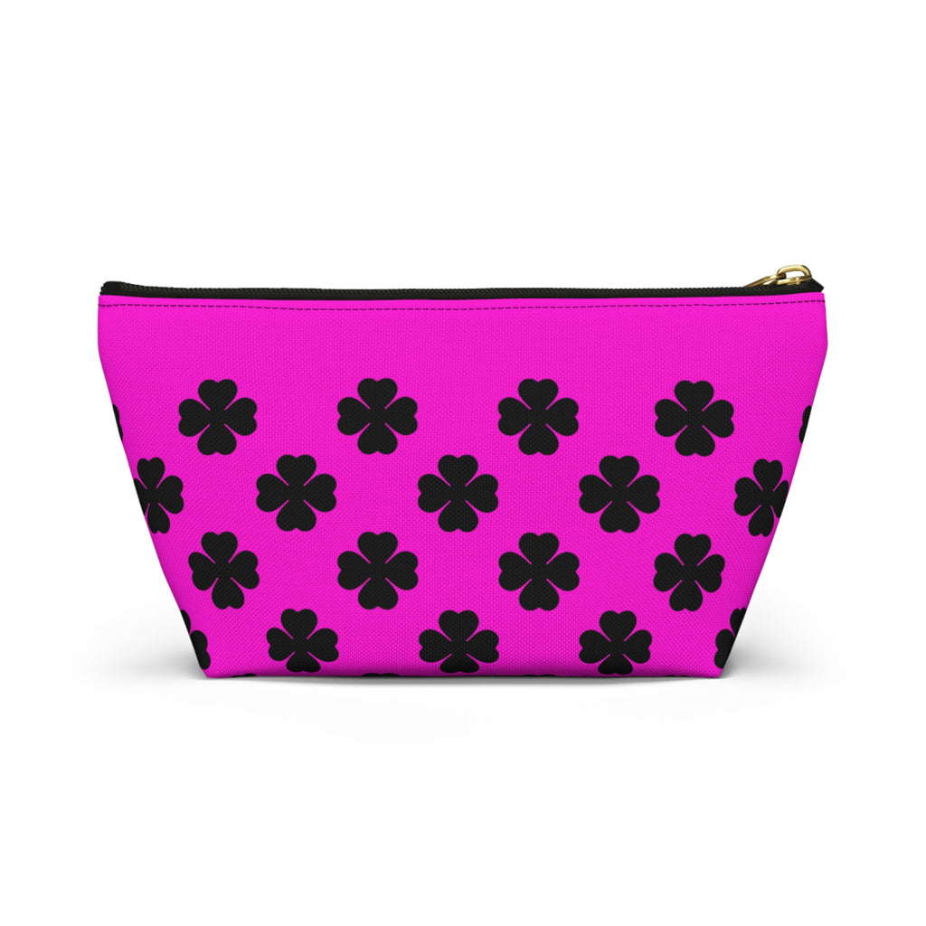 Black Clover Pattern Accessory Makeup & Travel Organizer Pink