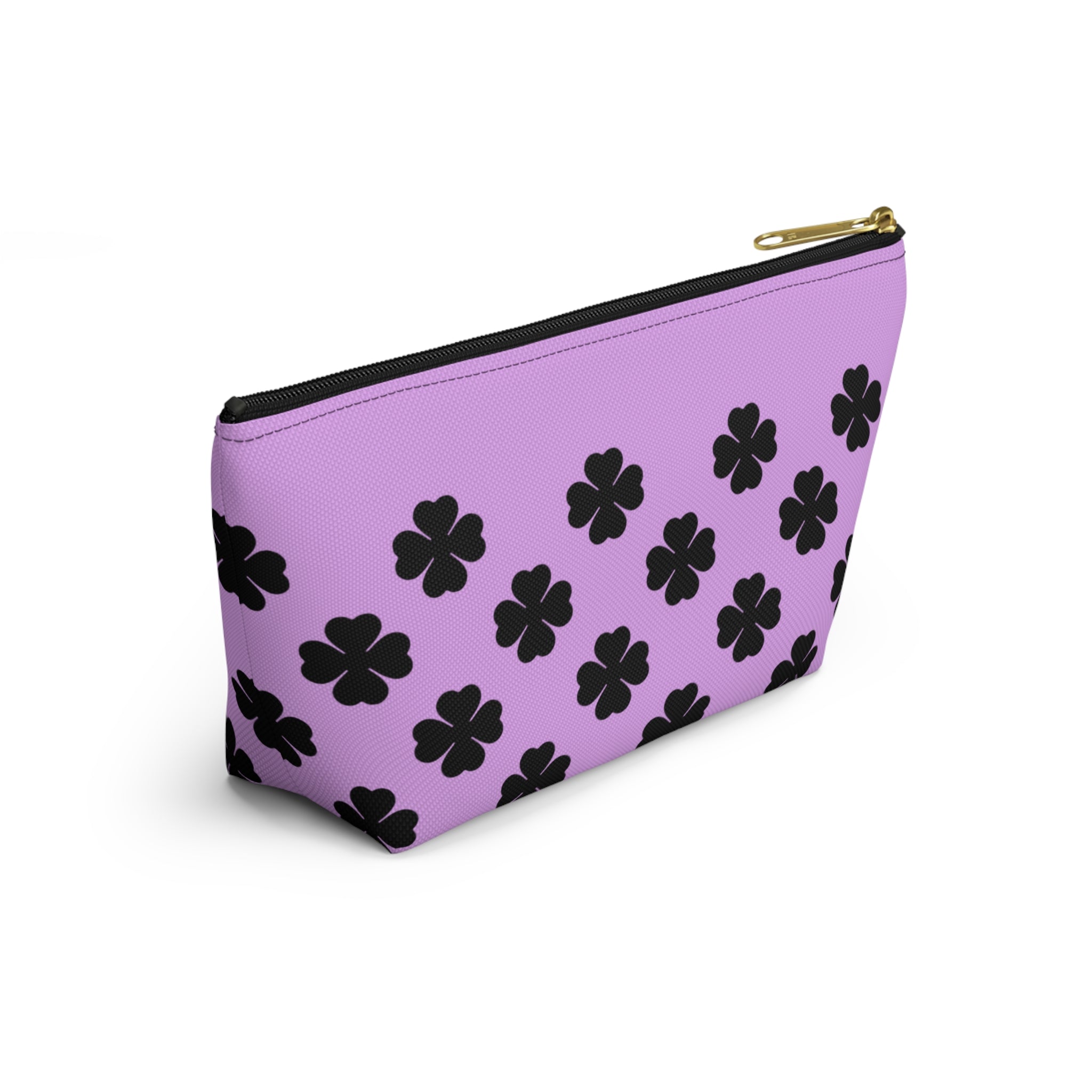 Black Clover Pattern Accessory Makeup & Travel Organizer Purple