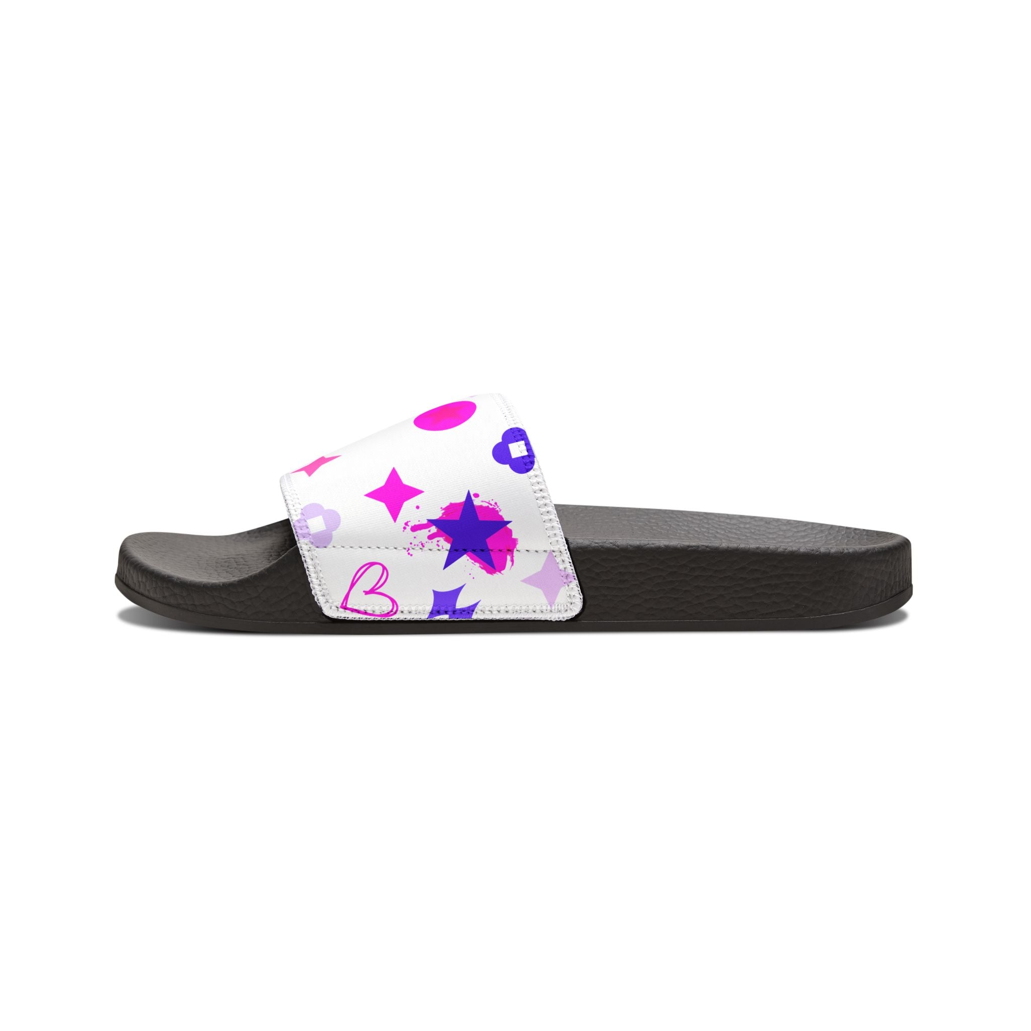 Copy of Women Slide Sandals —   Removable- White Striped Strap Slides