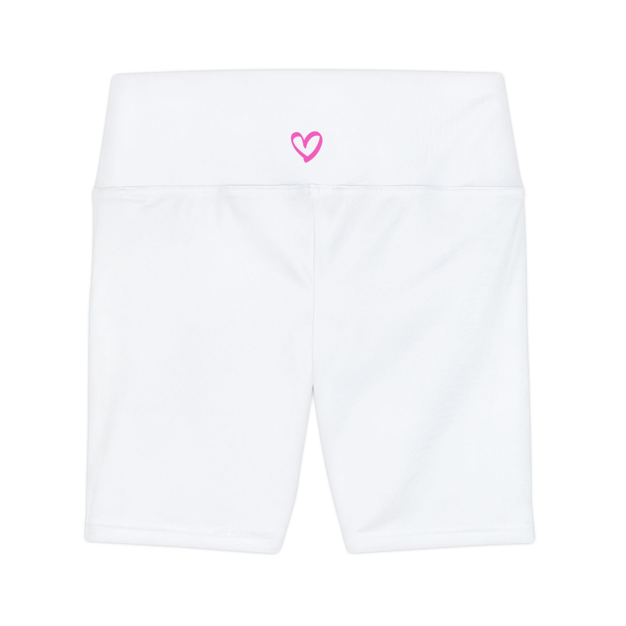 Women's Workout Shorts White with Heart Design