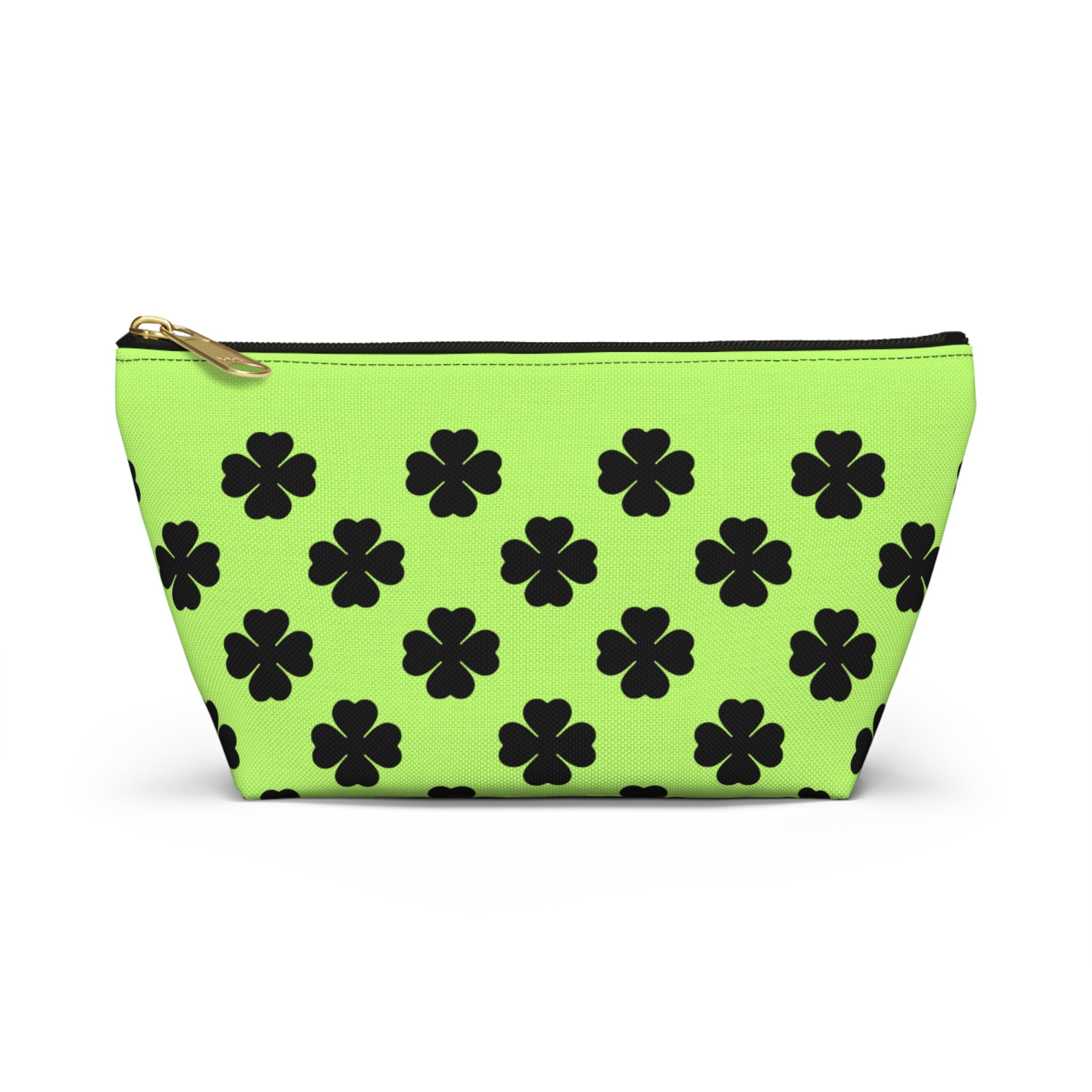 Black Clover Pattern Accessory Makeup & Travel Organizer Lime Green