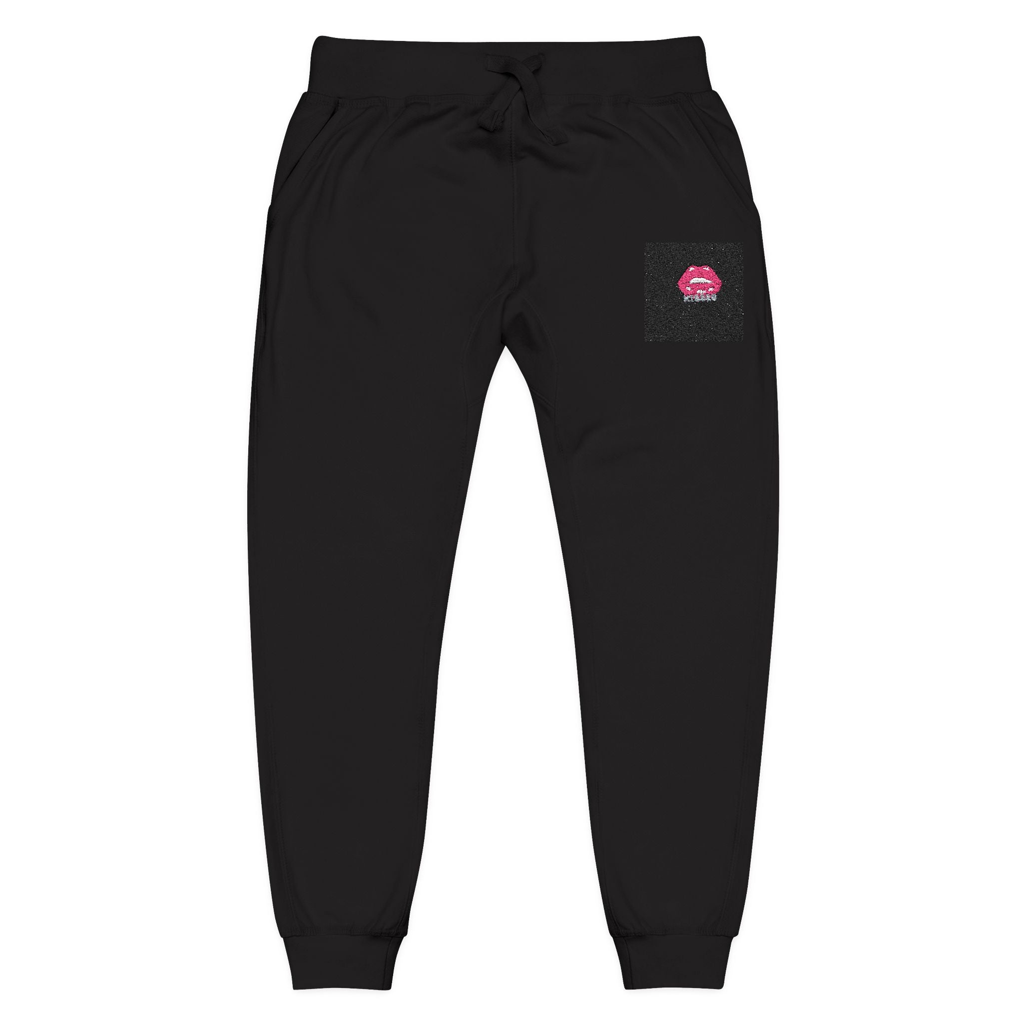 Men Fleece Sweatpants -Black