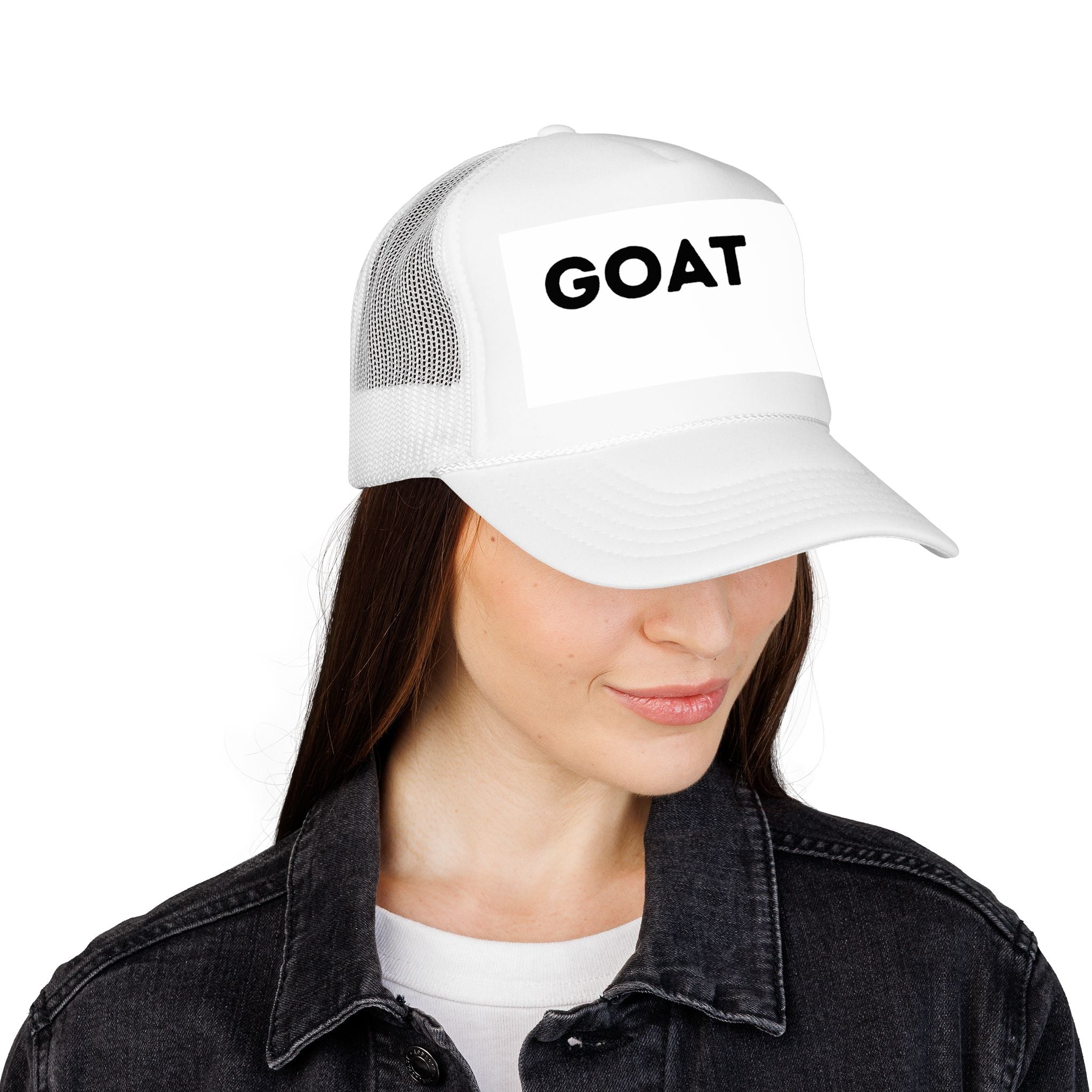 Goat Foam Trucker Hat – Pink Logo Mesh Cap