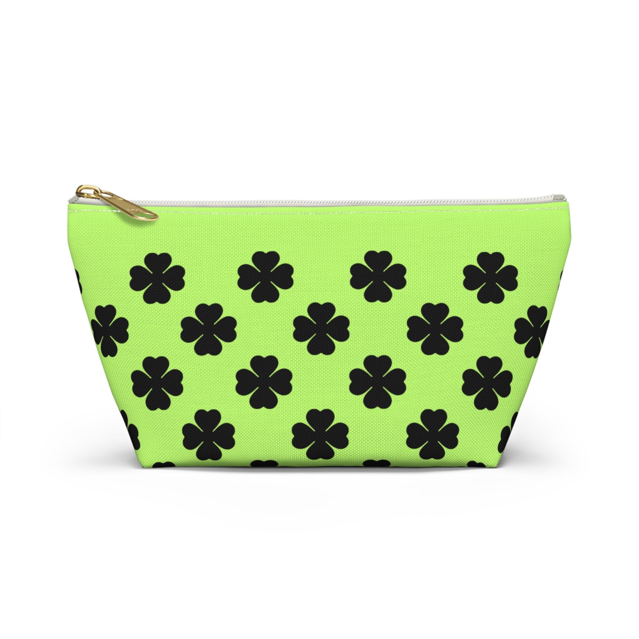 Black Clover Pattern Accessory Makeup & Travel Organizer Lime Green