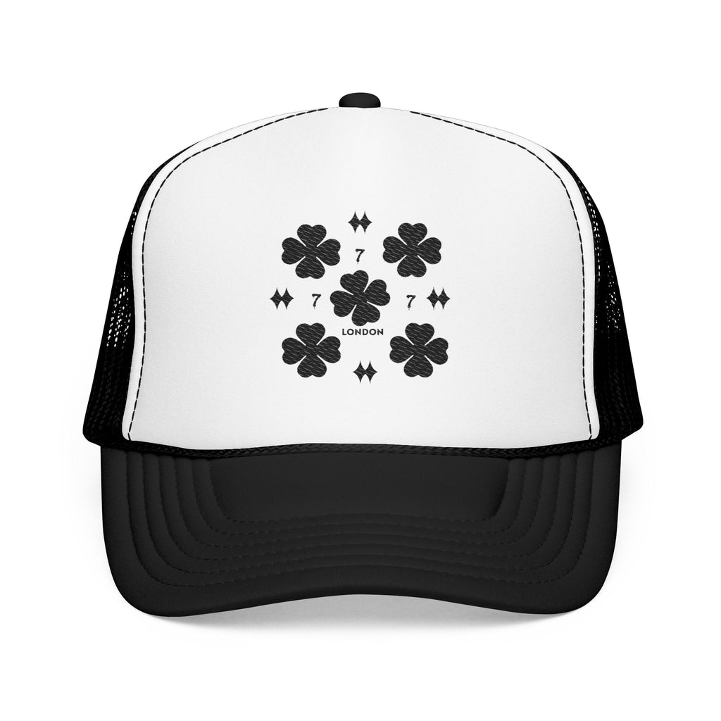 Black Embroidered Clover Lucky Hat